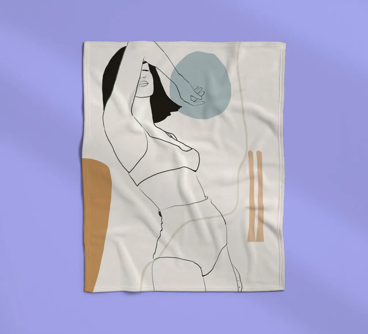 Line art donna minimale coperta in pile da LeaDArt