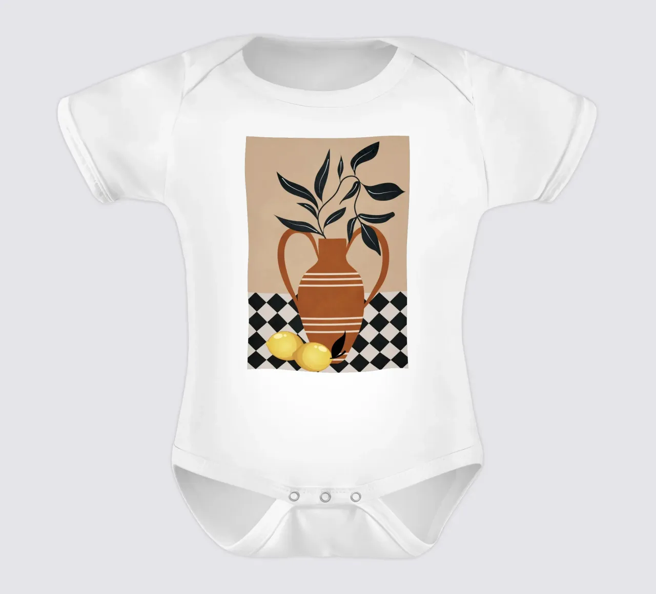 Still Life in Balance 4 short-sleeve baby romper by Nadjaa