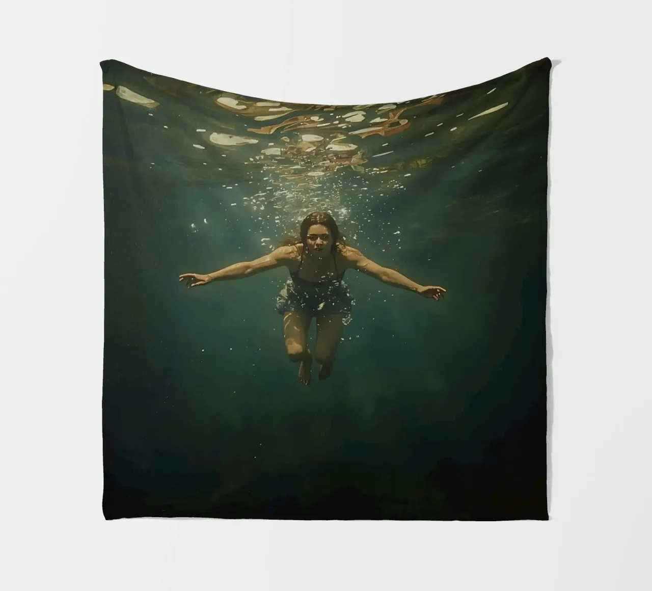 Nuotatore subacqueo che esplora le profondità dell'oceano coperta in pile da DesignDoodle