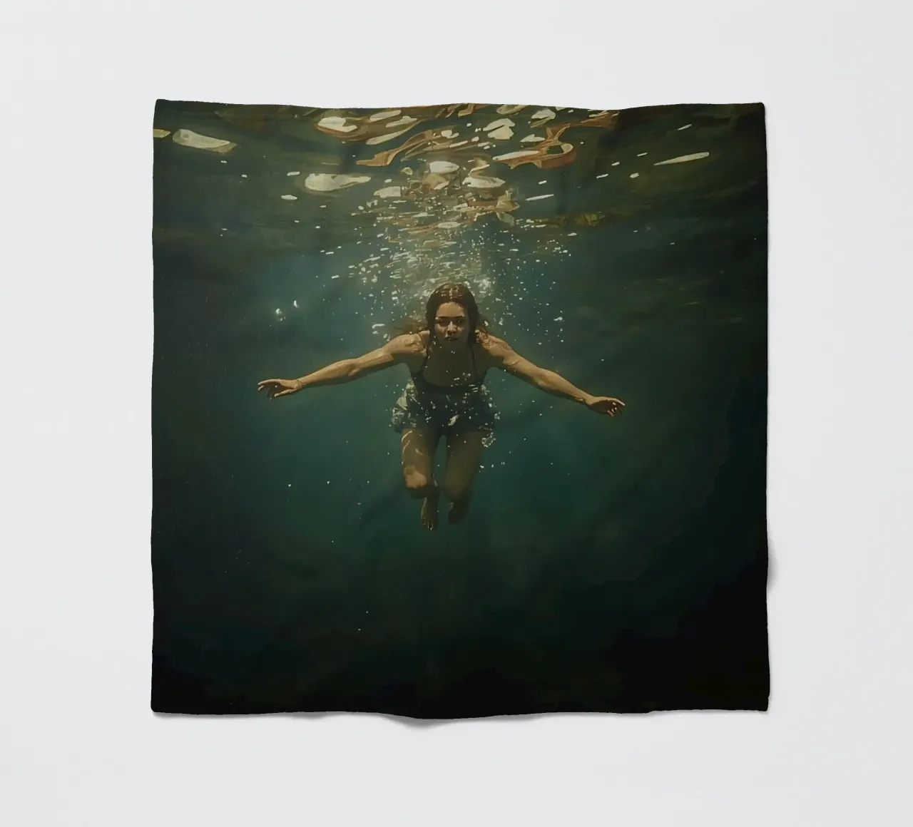 Nuotatore subacqueo che esplora le profondità dell'oceano coperta in pile da DesignDoodle