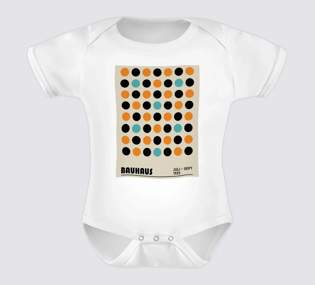 Bauhaus Dots Graphic - Retro Modern Art short-sleeve baby romper by Studio Vibe