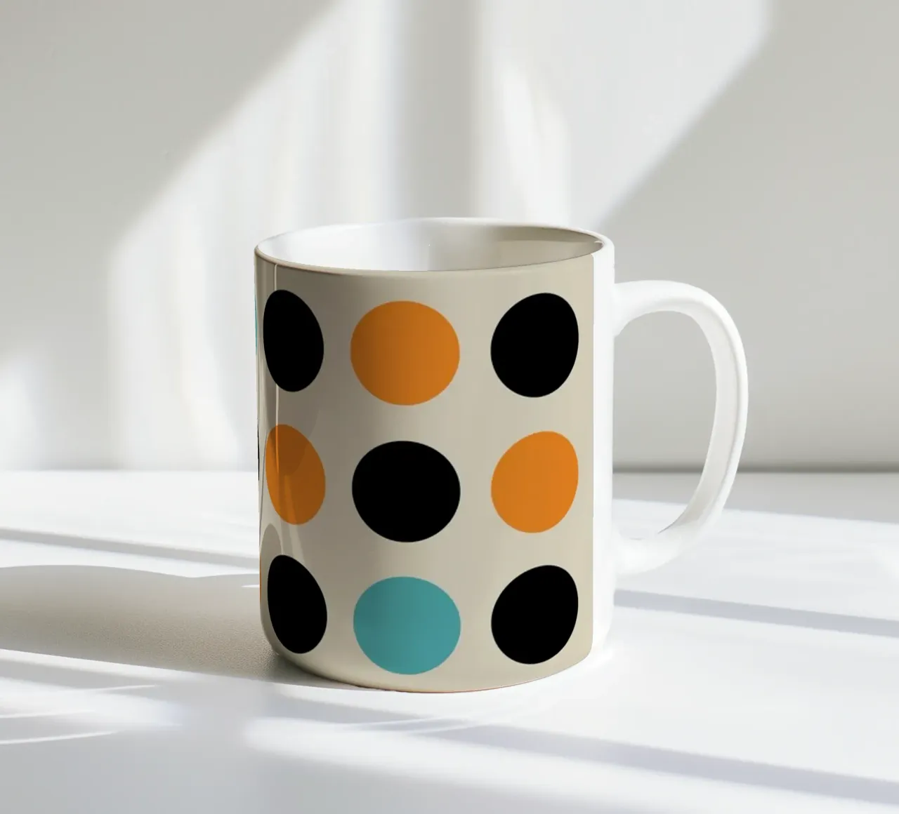 Bauhaus Dots Graphic - Retro Modern Art ceramic mug by Studio Vibe