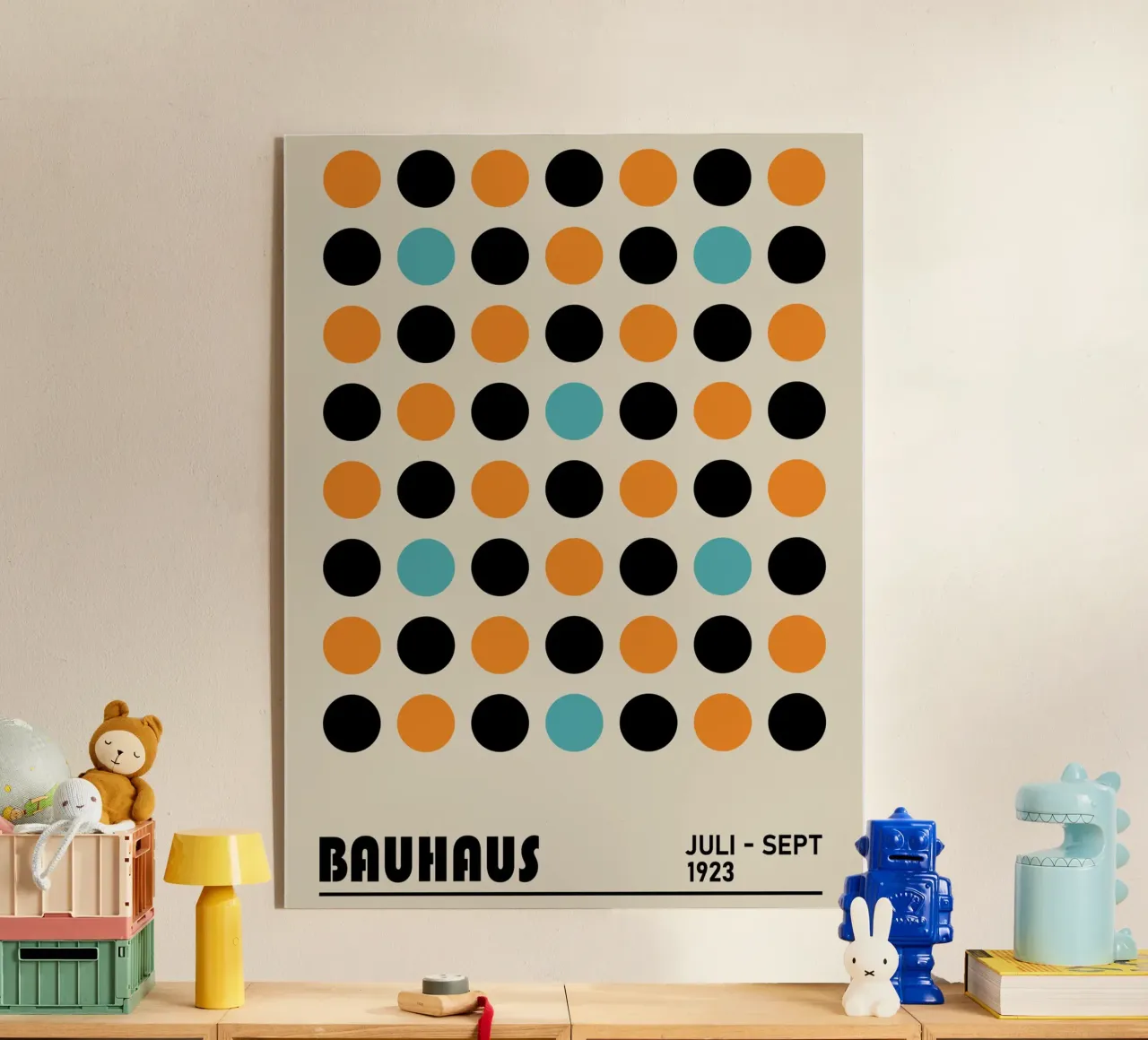 Bauhaus Dots Graphic - Retro Modern Art acrylic glass by Studio Vibe