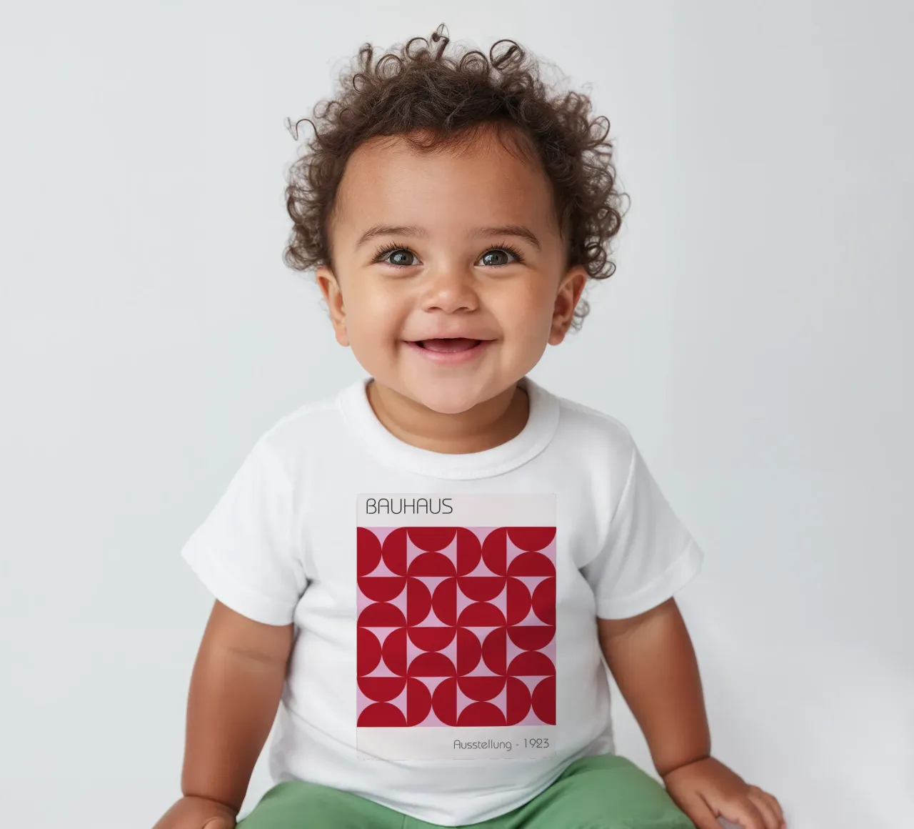Bauhaus Poster 1923 - Red Pink Geometry Art baby t-shirt by Studio Vibe