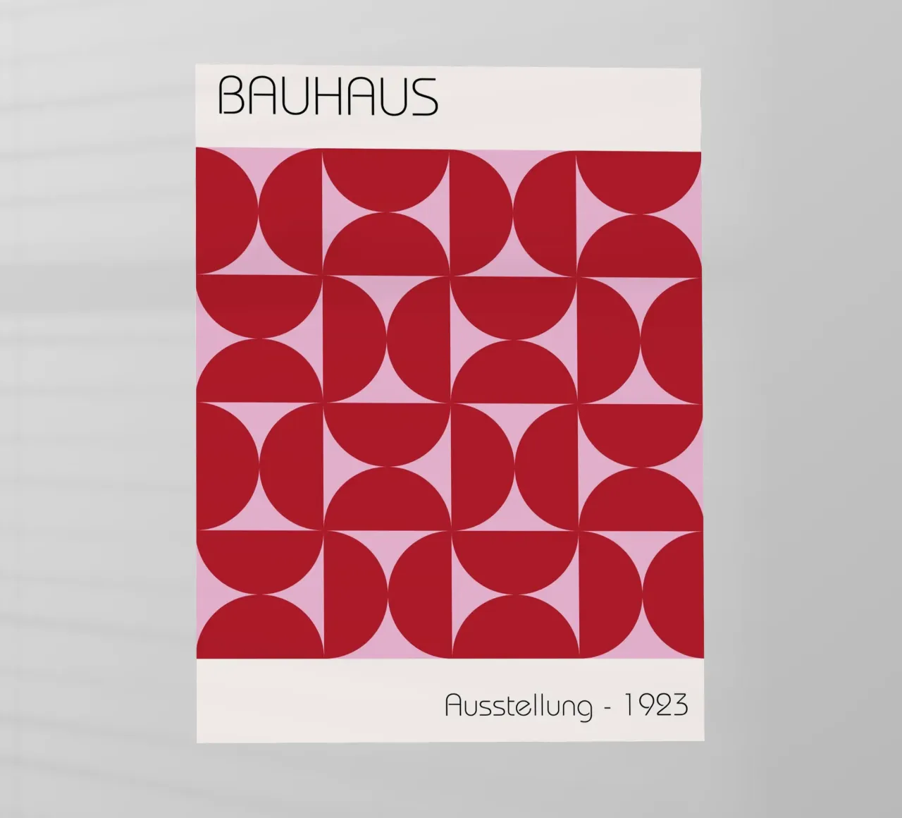 Bauhaus Poster 1923 - Red Pink Geometry Art backlit film by Studio Vibe