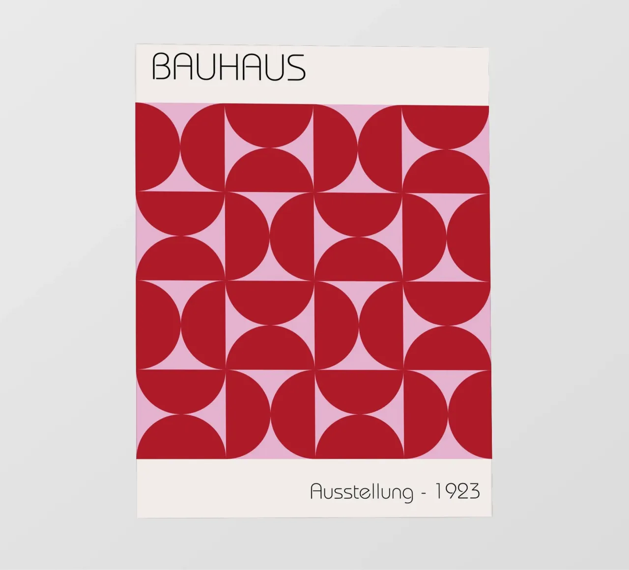 Bauhaus Poster 1923 - Red Pink Geometry Art backlit film by Studio Vibe