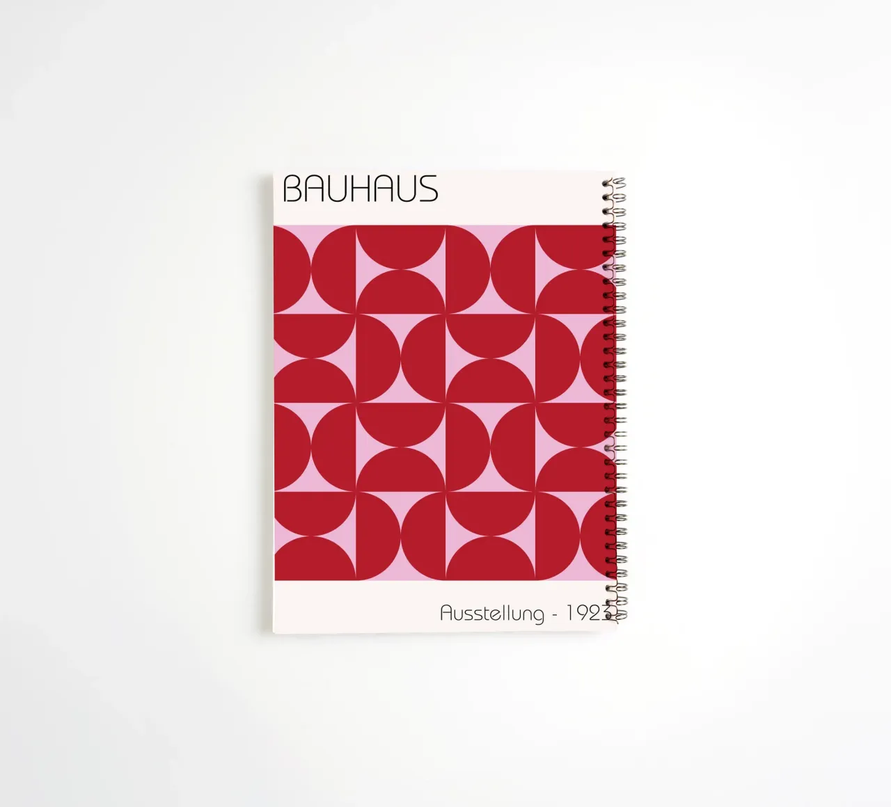 Bauhaus Poster 1923 - Rouge Rose Géométrie Art carnet à spirale de Studio Vibe