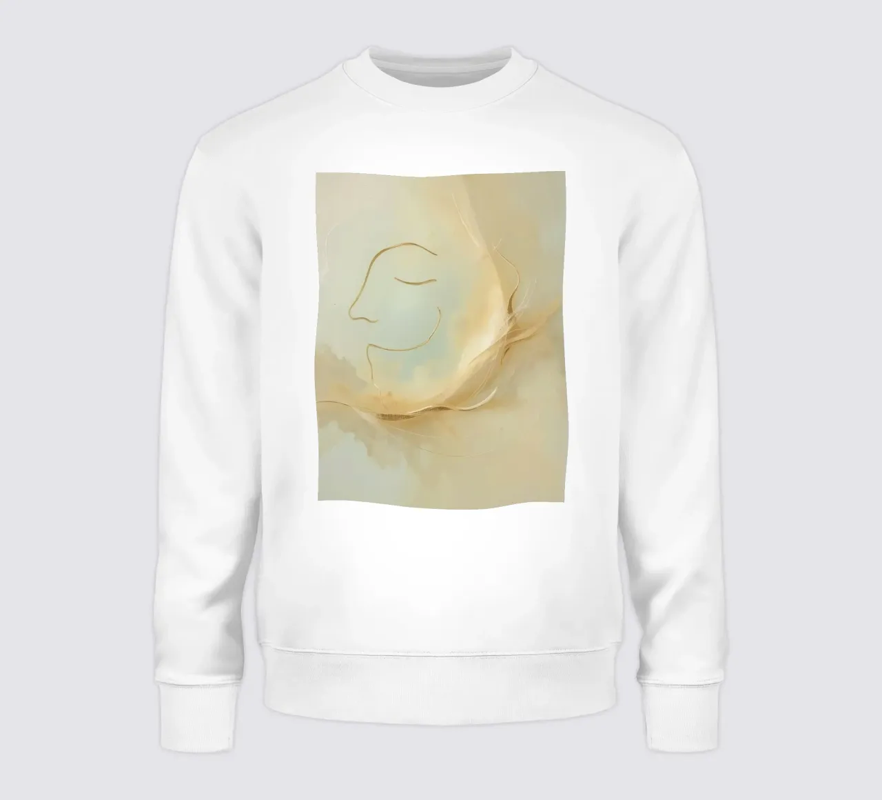 Portrait abstrait d'un visage souriant dans des tons doux sweat de DesignDoodle