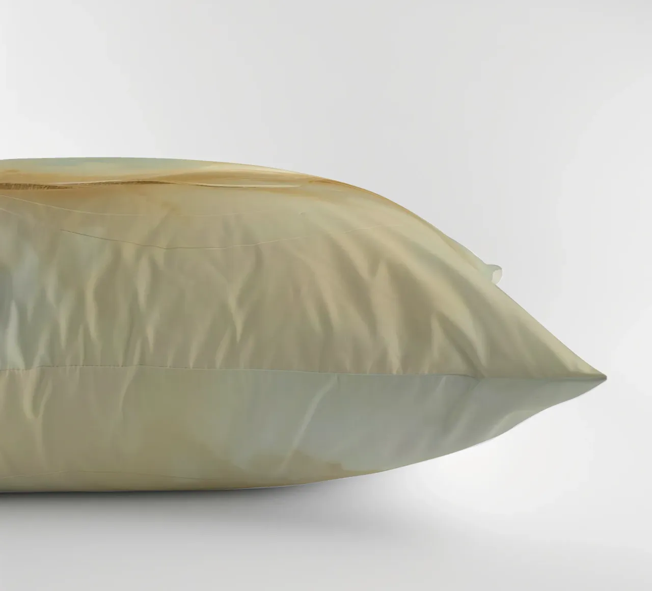 Abstract portrait of a smiling face rendered in soft hues decorative cushion by DesignDoodle