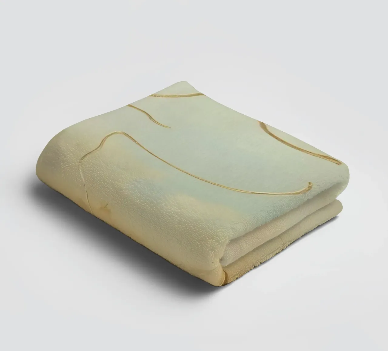 Abstract portrait of a smiling face rendered in soft hues towel by DesignDoodle