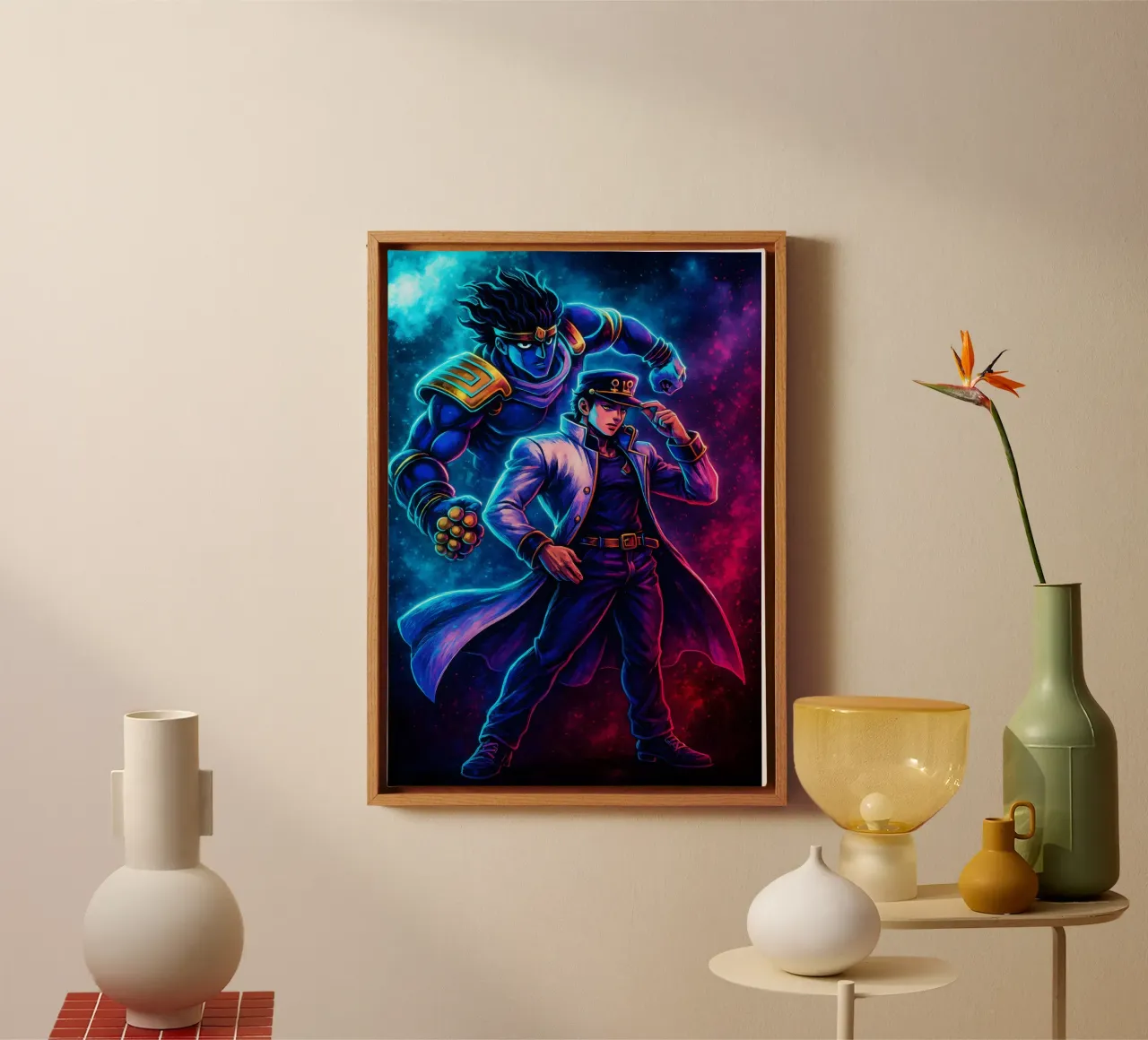 Soul Of Jojo_s Bizarre Adventure Kujo Jotaro canvas met Baklijst van DGSoulheroes