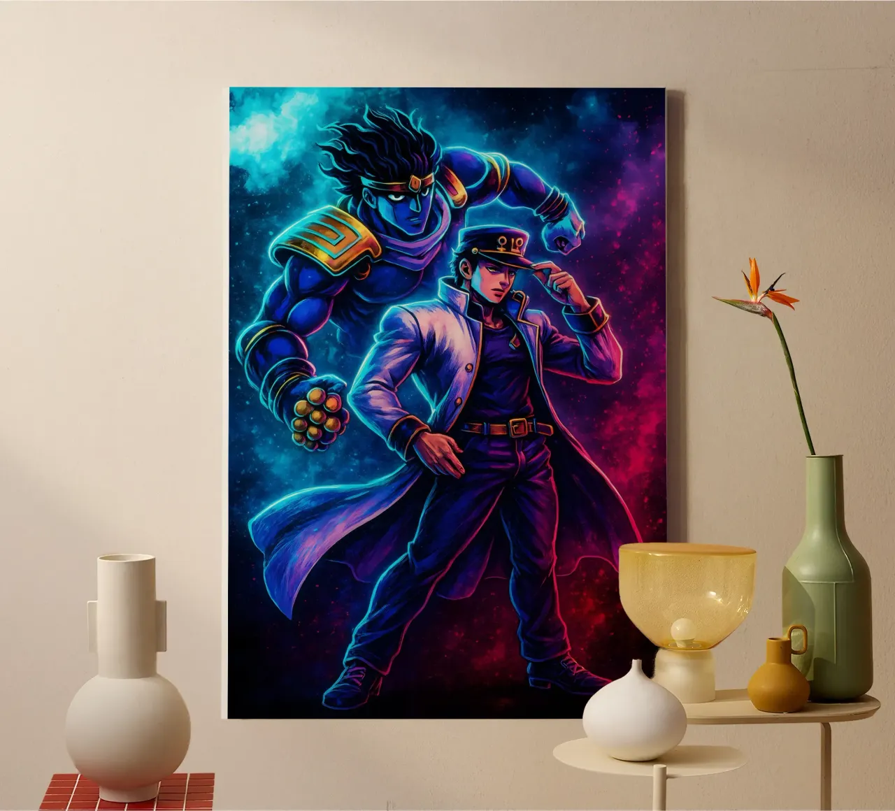 Soul Of Jojo_s Bizarre Adventure Kujo Jotaro canvas met Baklijst van DGSoulheroes