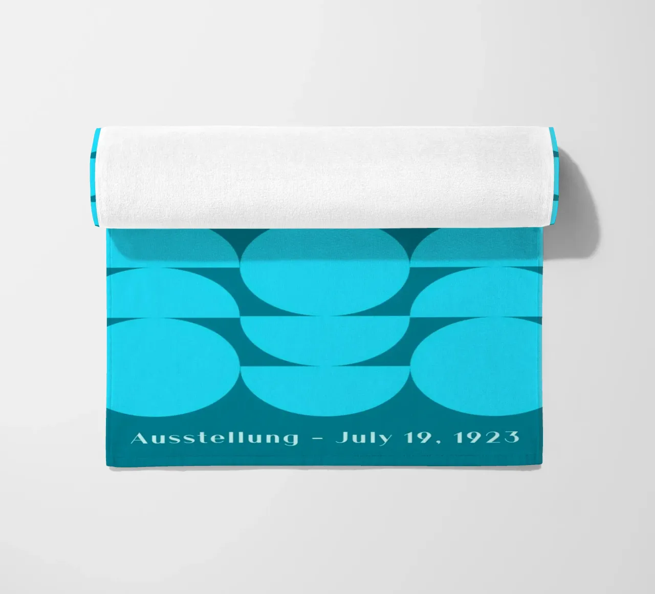 Bauhaus Poster Turquoise - Geometric Art beach towel by Studio Vibe