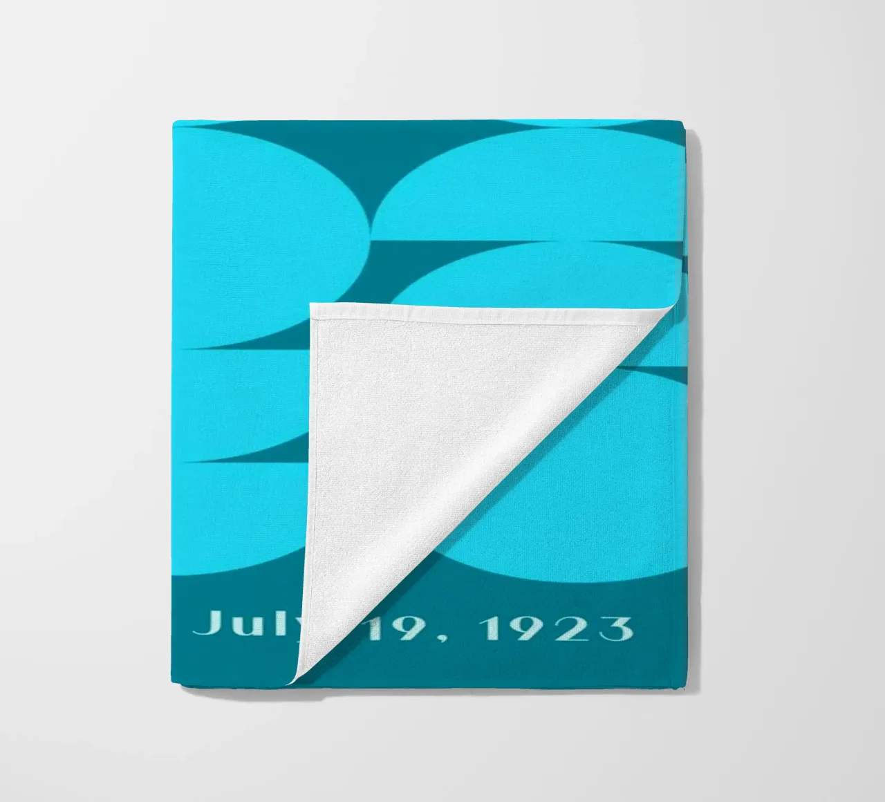 Bauhaus Poster Turquoise - Geometric Art beach towel by Studio Vibe