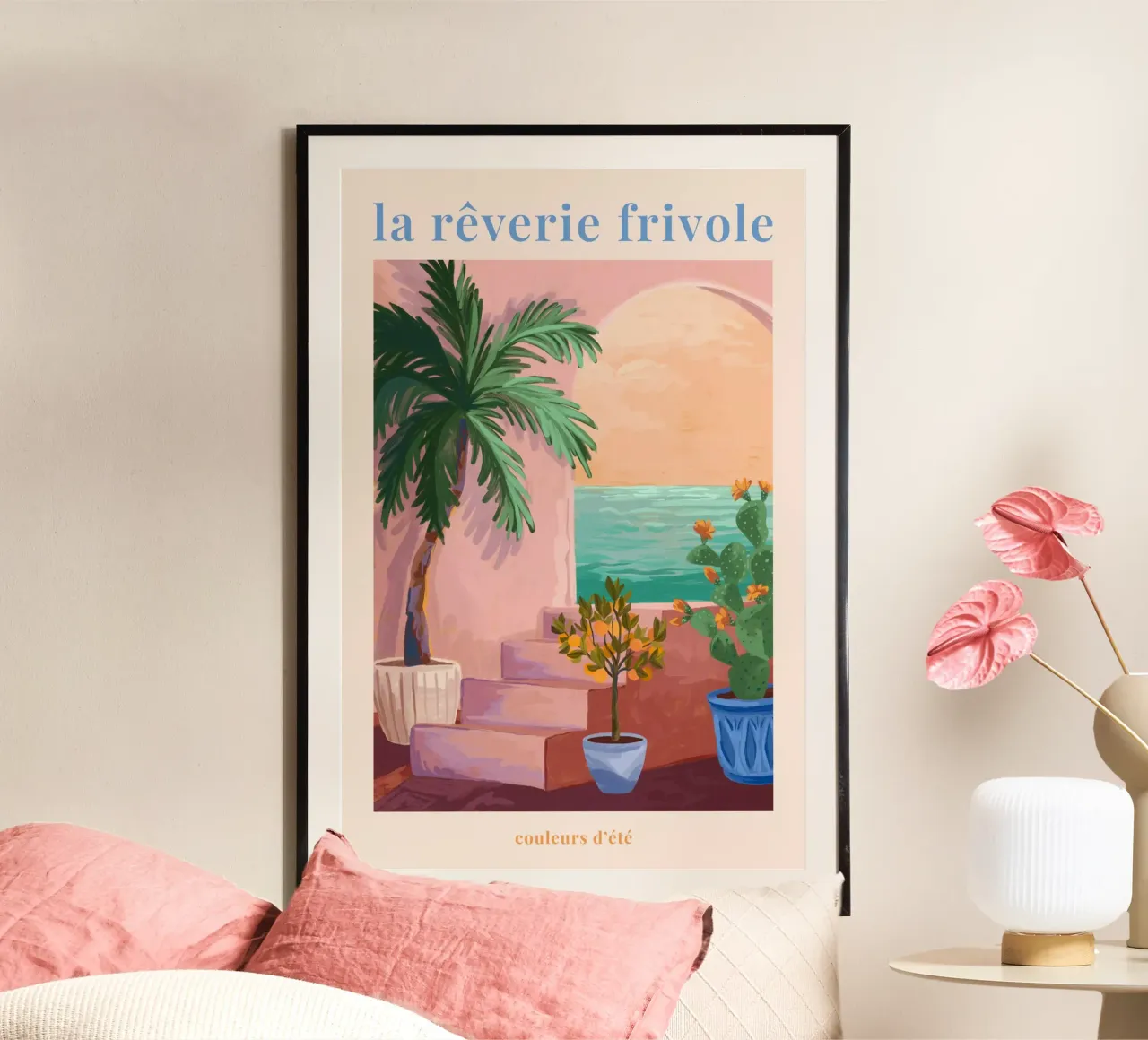 La Rêverie Frivole poster with plastic frame by Goed Blauw