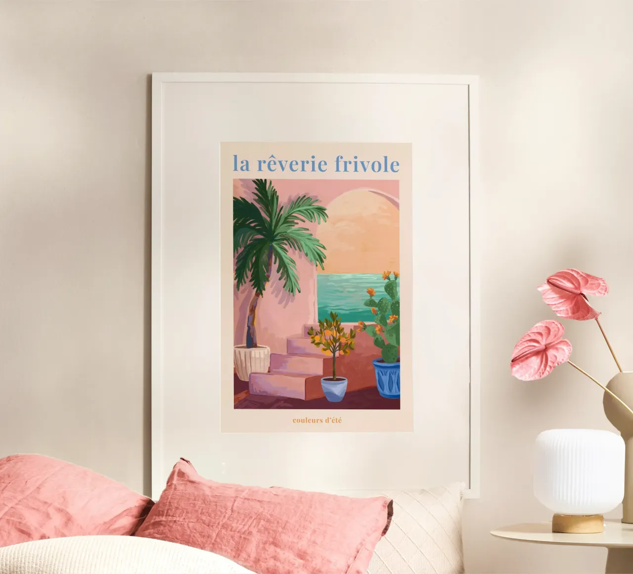 La Rêverie Frivole poster with plastic frame by Goed Blauw