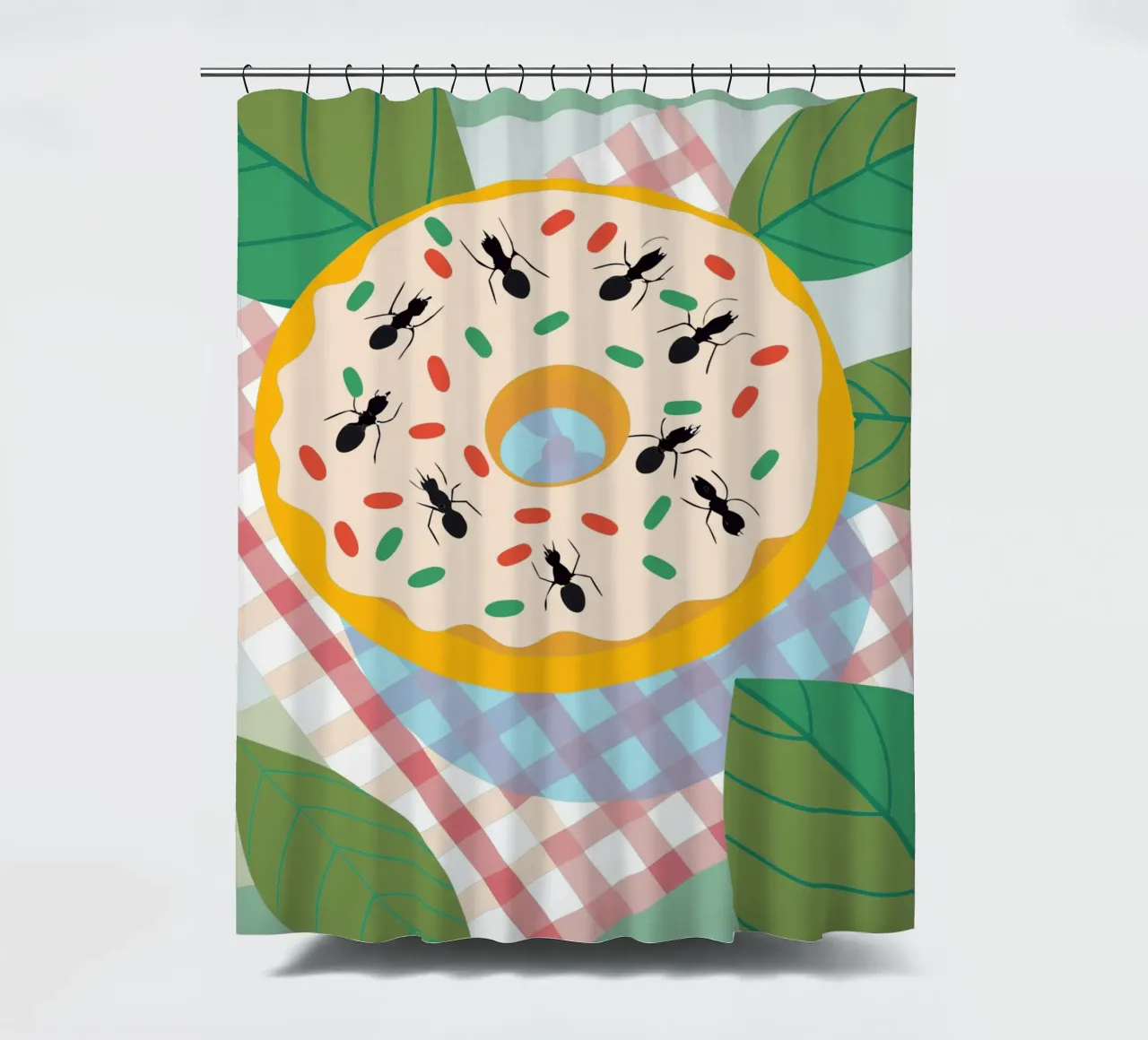 Ant on the Donut shower curtain by CUTE ANIMALS