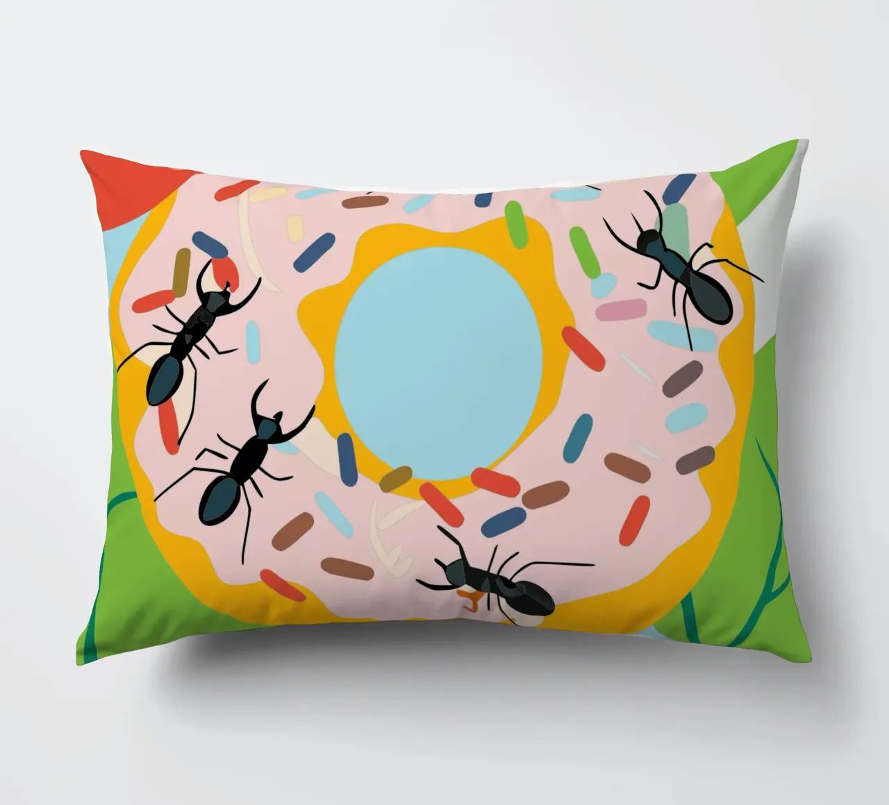 Ant on the Donut decorative cushion by CUTE ANIMALS