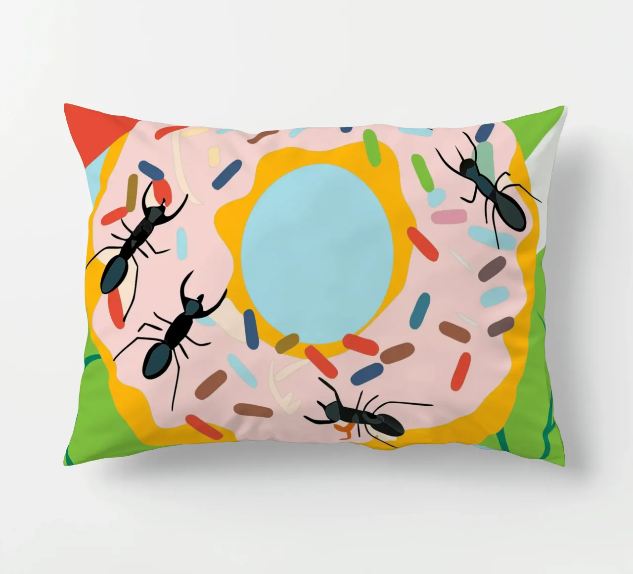 Ant on the Donut decorative cushion by CUTE ANIMALS
