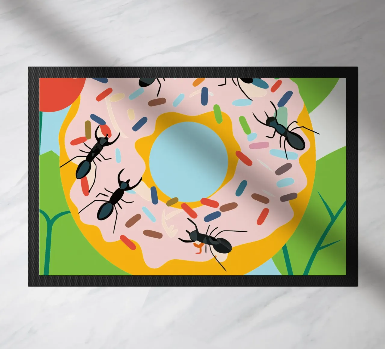 Ameise auf dem Donut Fußmatte von CUTE ANIMALS