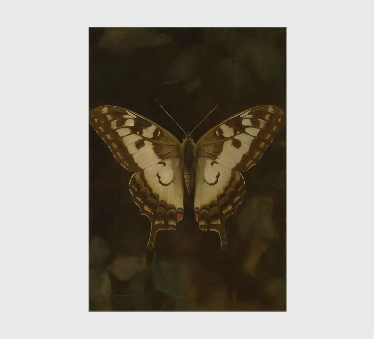 Butterfly resting on dark foliage with intricate patterns notebook by DesignDoodle