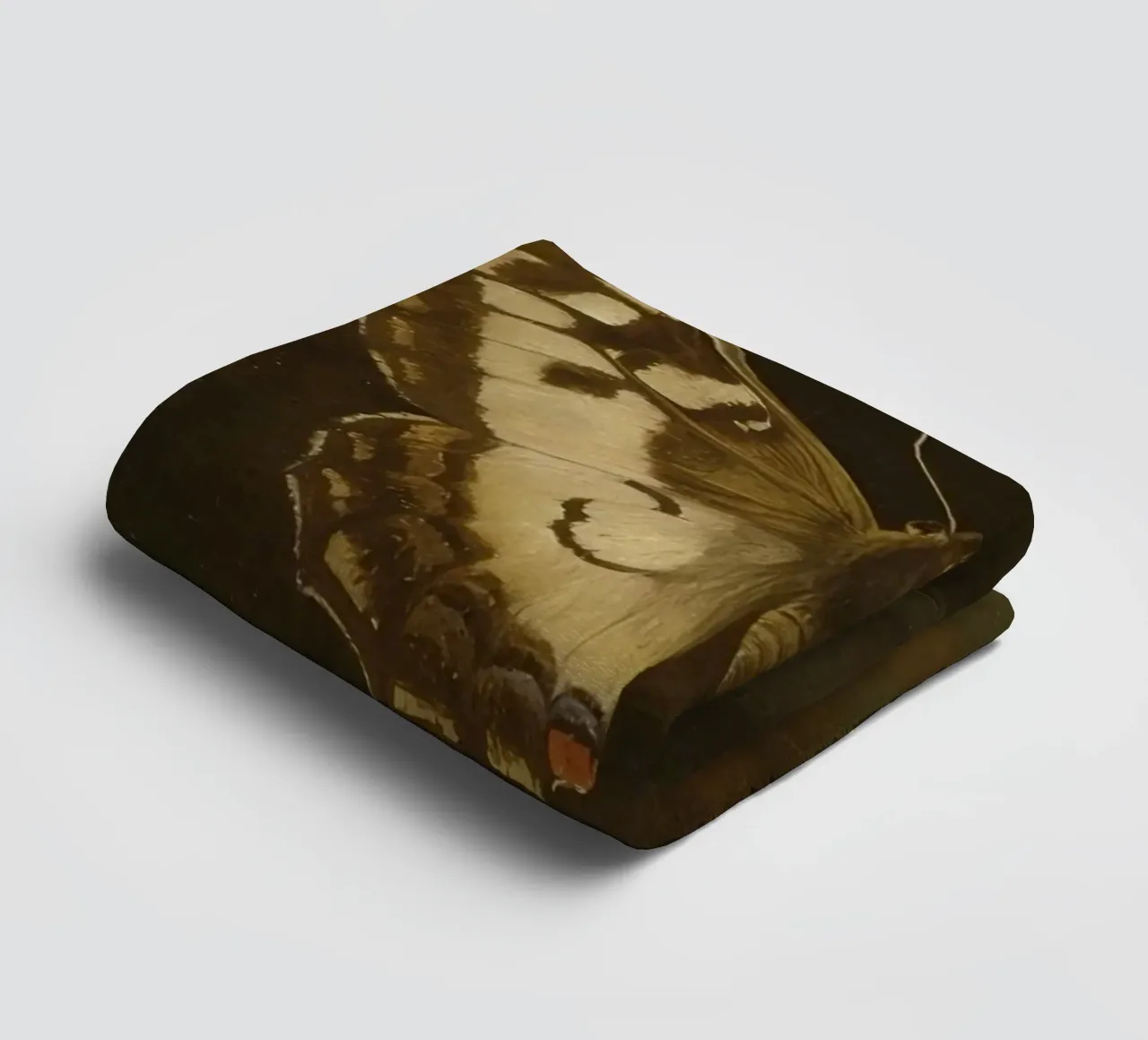 Butterfly resting on dark foliage with intricate patterns towel by DesignDoodle