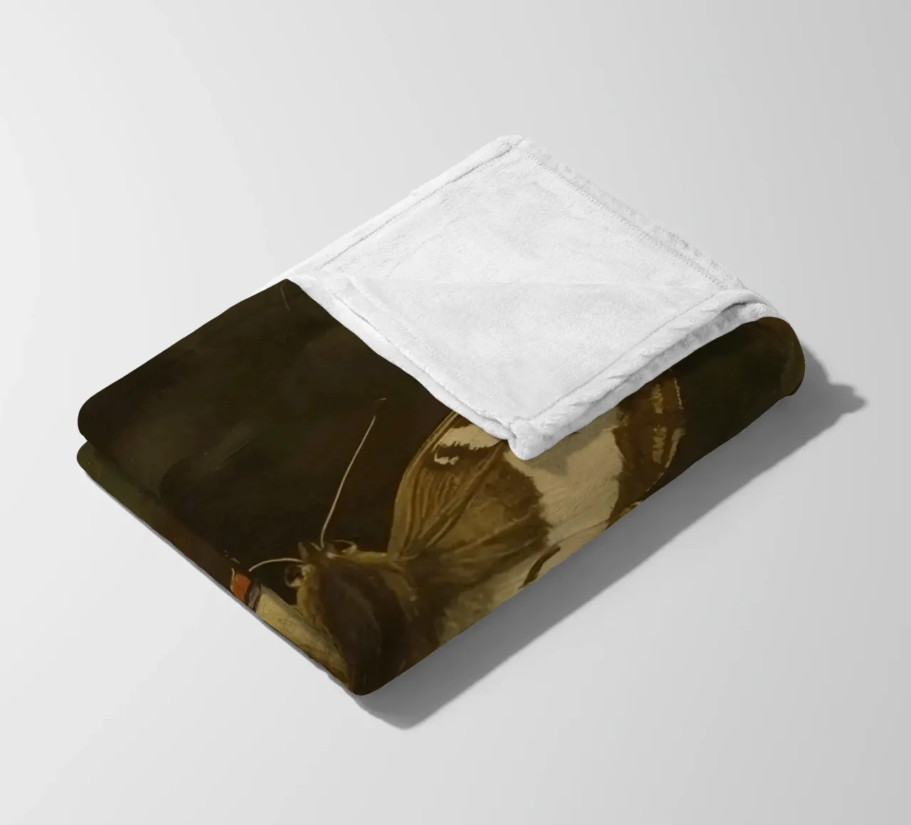 Butterfly resting on dark foliage with intricate patterns fleece blanket by DesignDoodle