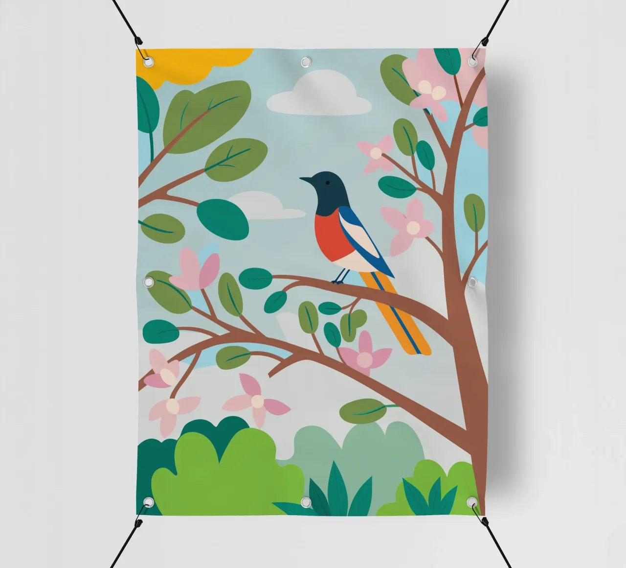 Uccello sul ramo telo in pvc da CUTE ANIMALS