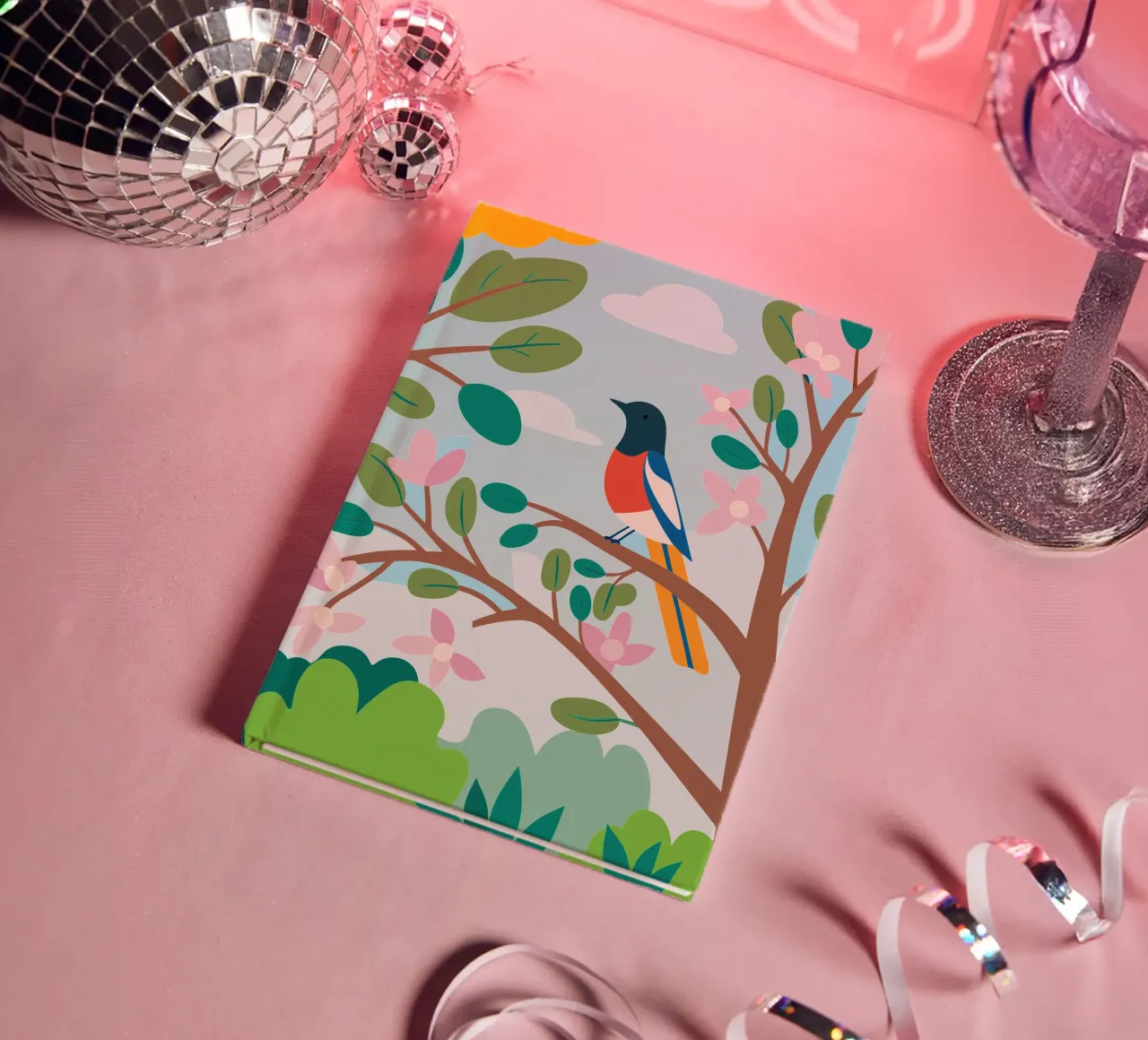 Bird on the branch notebook by CUTE ANIMALS