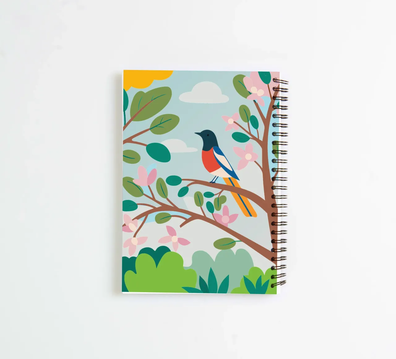 Bird on the branch spiral notebook by CUTE ANIMALS