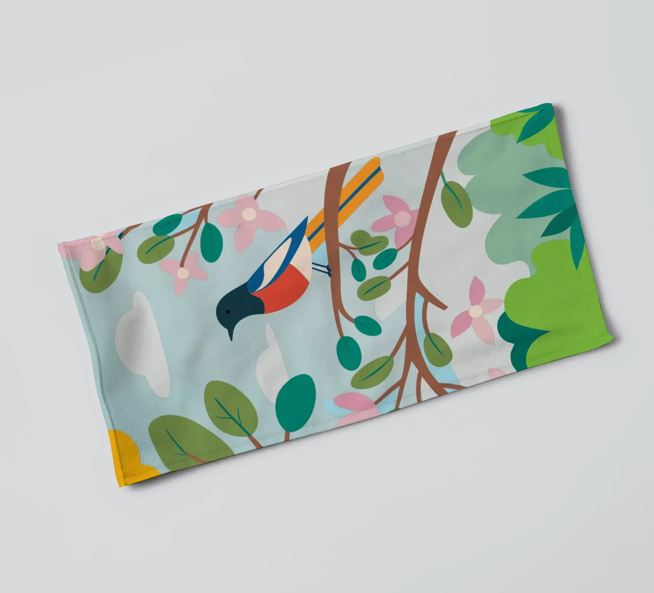 Bird on the branch towel by CUTE ANIMALS
