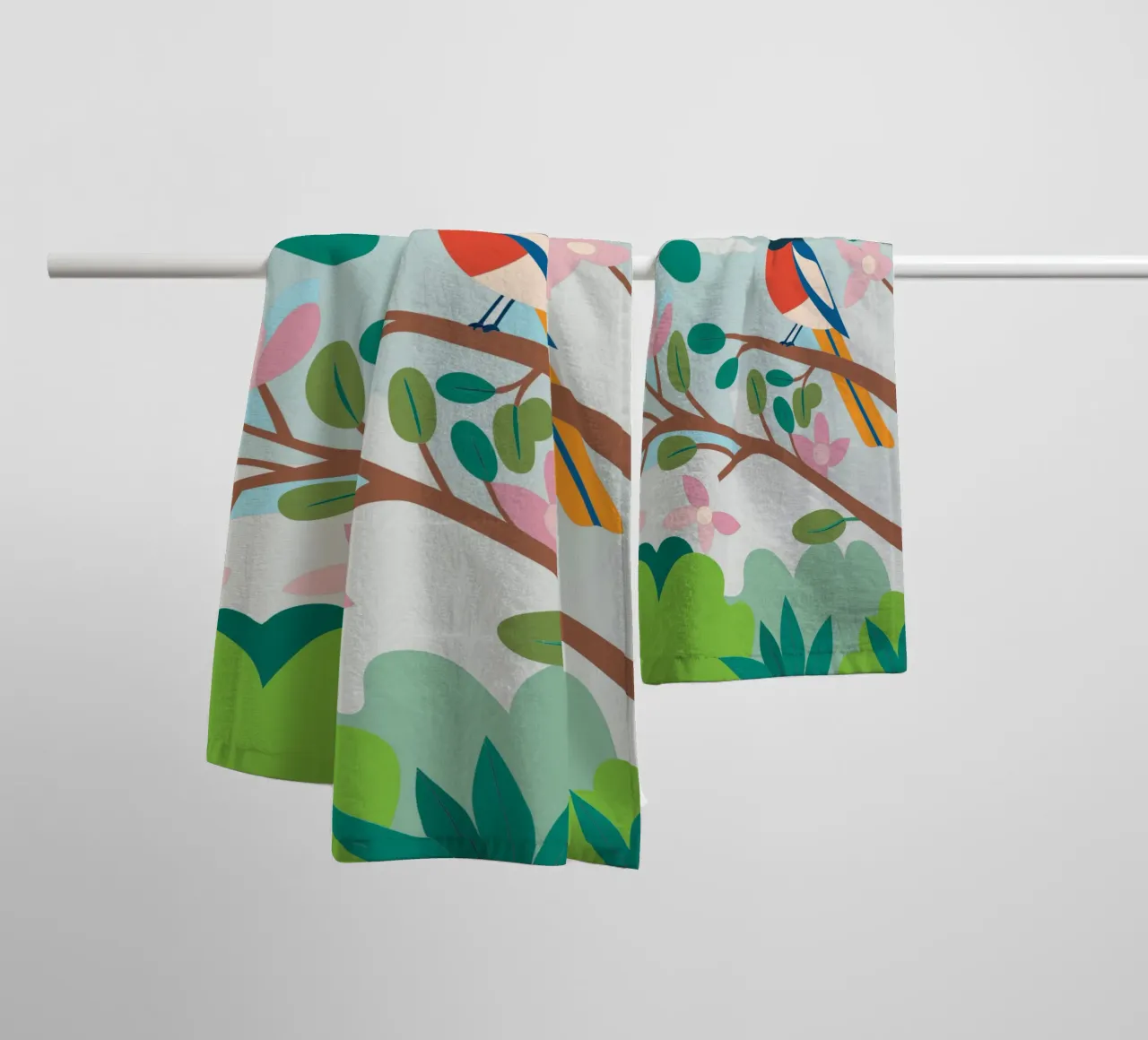 Bird on the branch towel by CUTE ANIMALS
