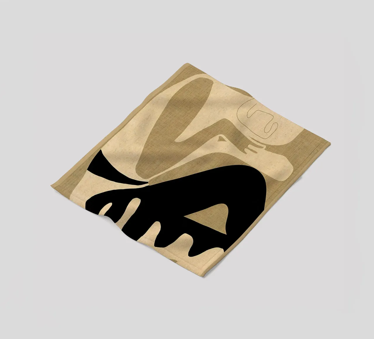 figura astratta seatedpose linee curve disegno a linee coperta in pile da DavisStudio