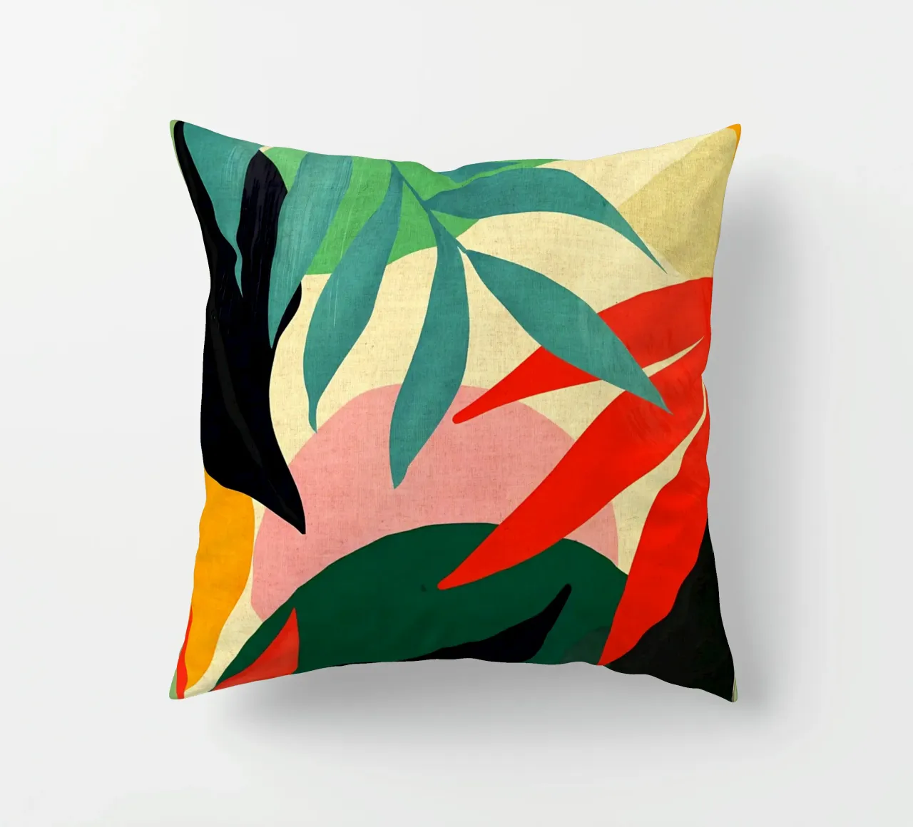 foglie fogliame tropicale sovrapposte cuscino da DavisStudio