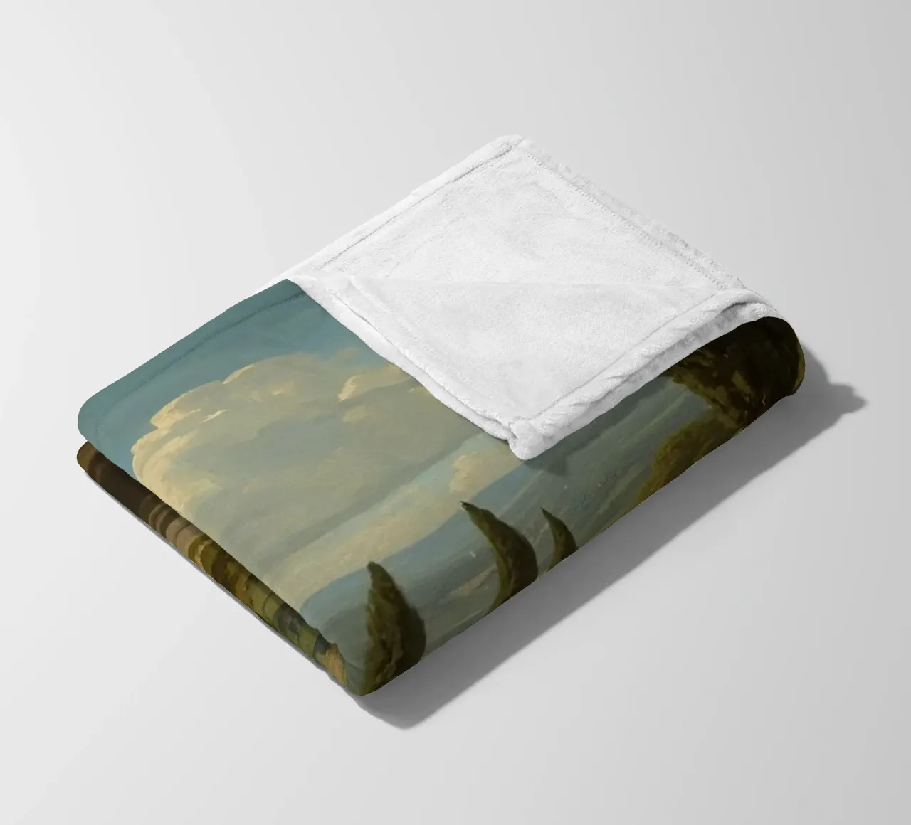 Superbe vue de la campagne avec une voiture roulant le long d'une route sinueuse. plaid polaire de DesignDoodle