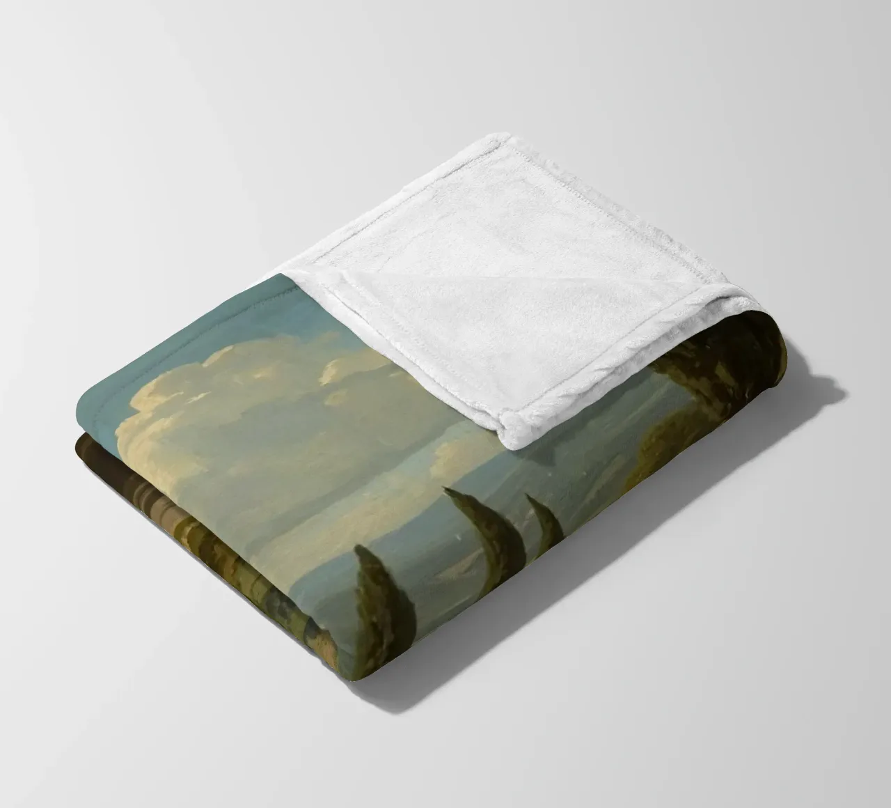 Superbe vue de la campagne avec une voiture roulant le long d'une route sinueuse. plaid polaire de DesignDoodle