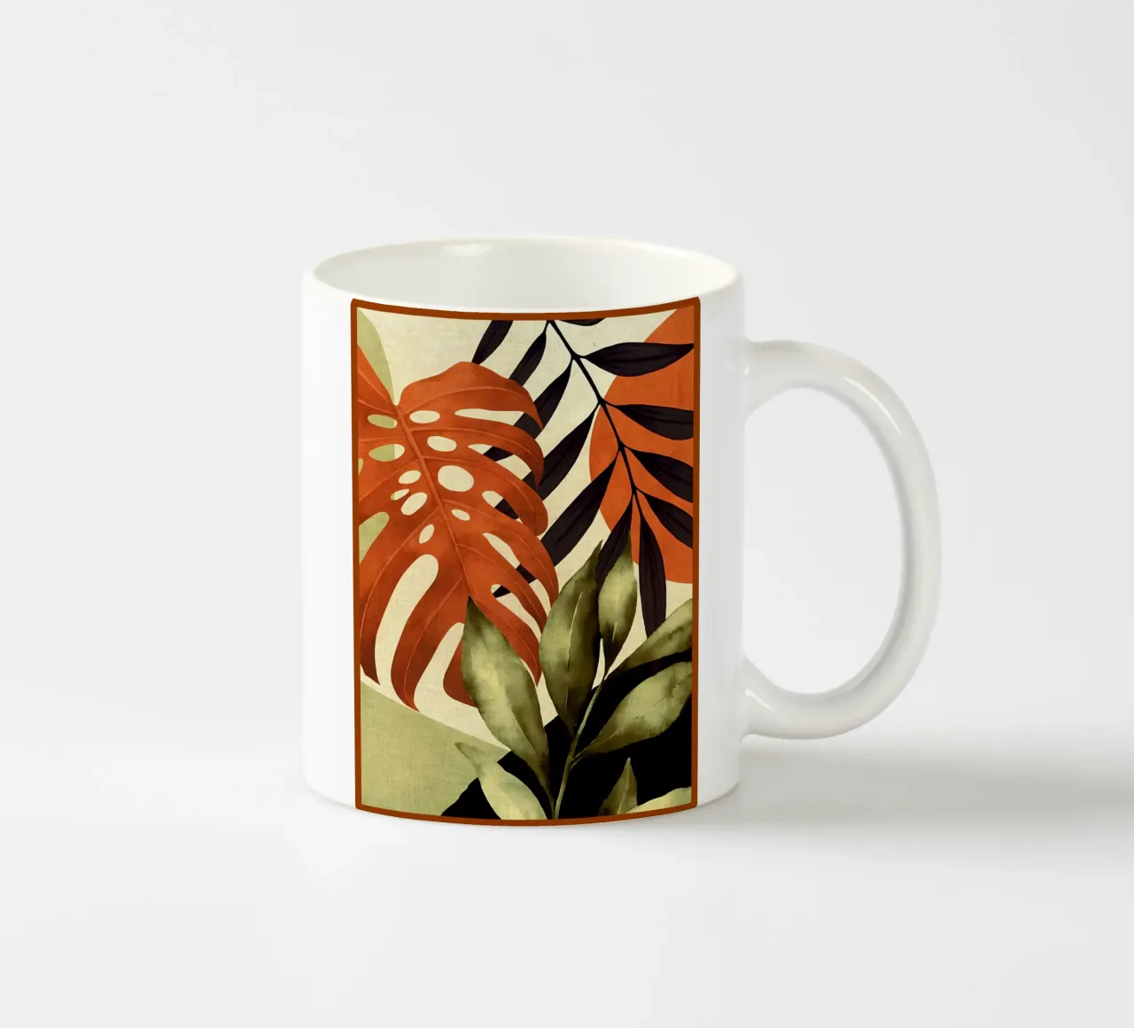 monstera tropicale foglie tazza in ceramica da DavisStudio