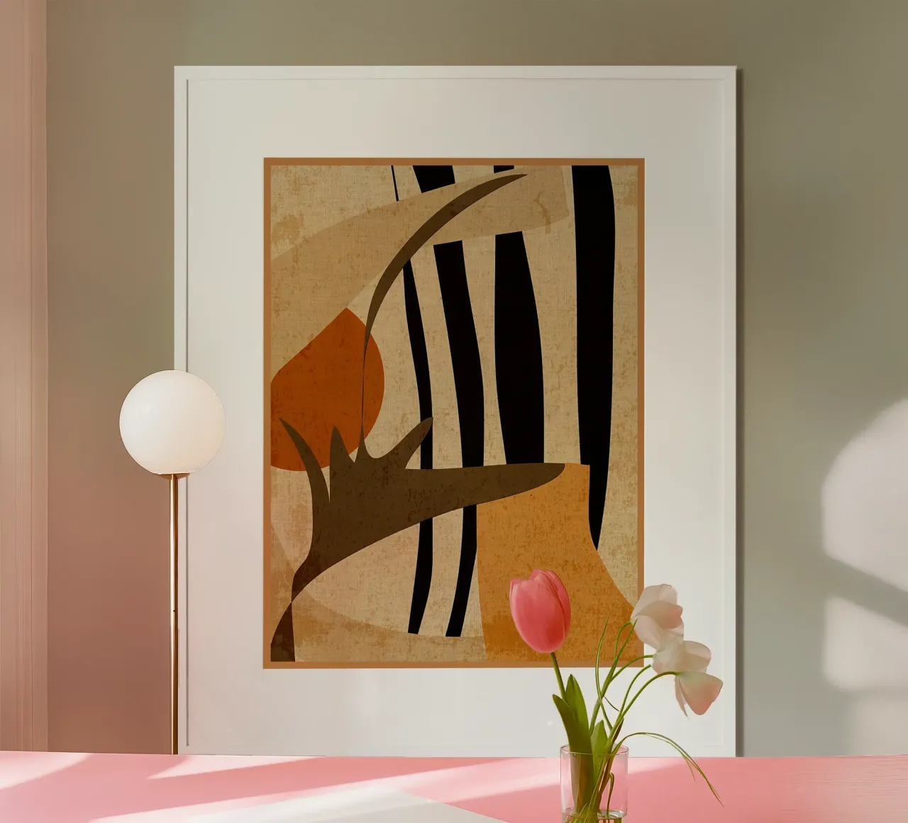 forme astratte linee curve poster con telaio in legno da DavisStudio