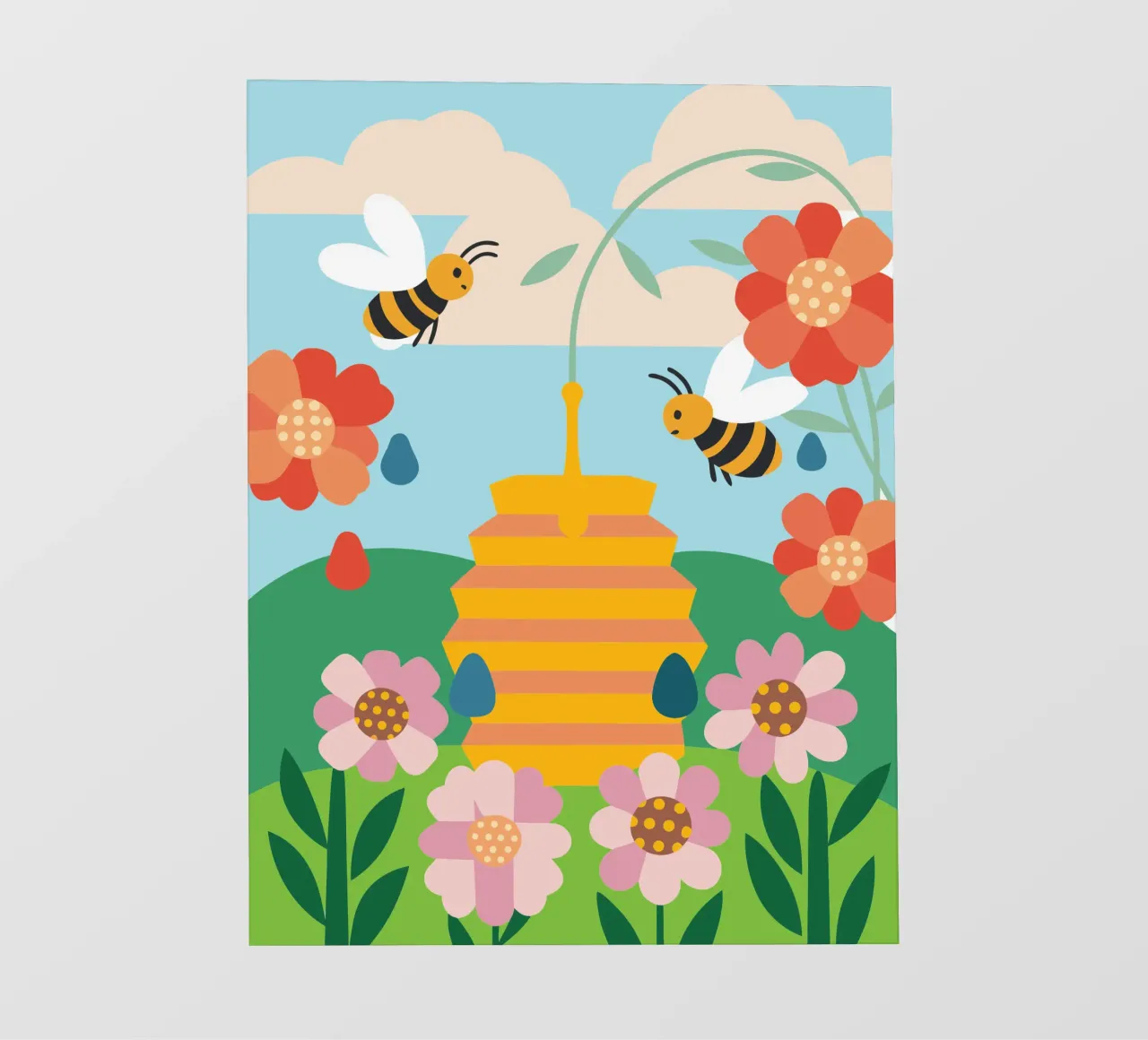 Api e miele telo in pvc da CUTE ANIMALS