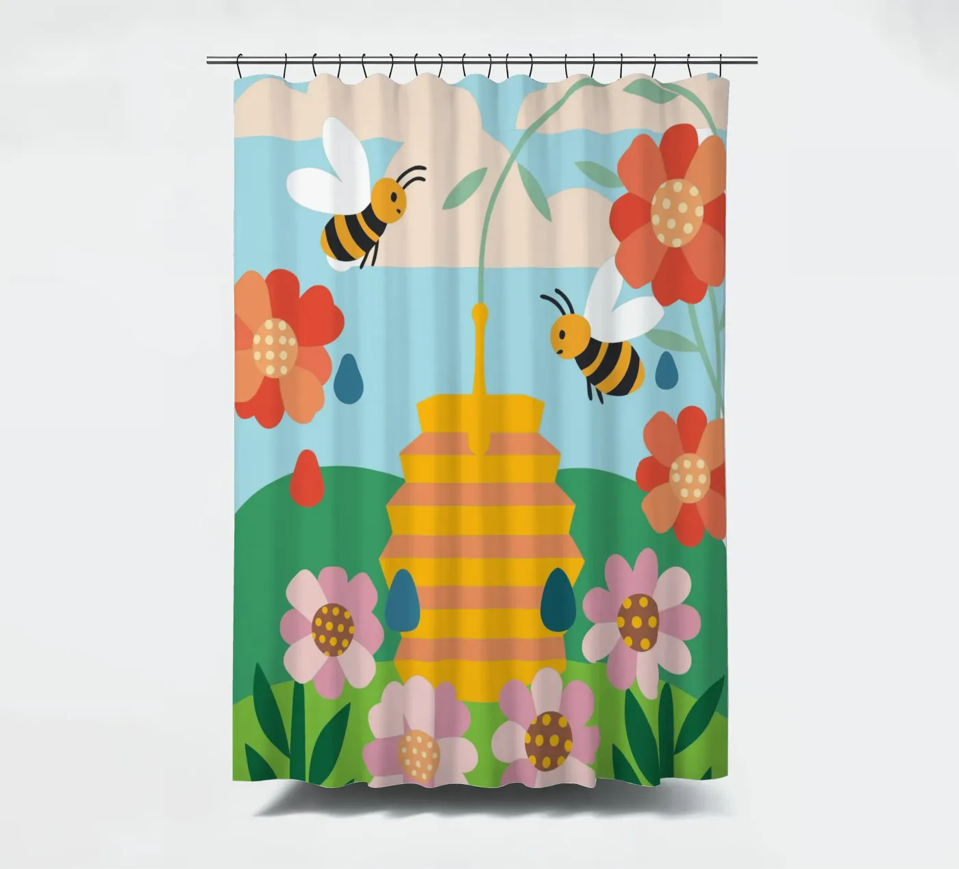 Api e miele tenda da doccia da CUTE ANIMALS