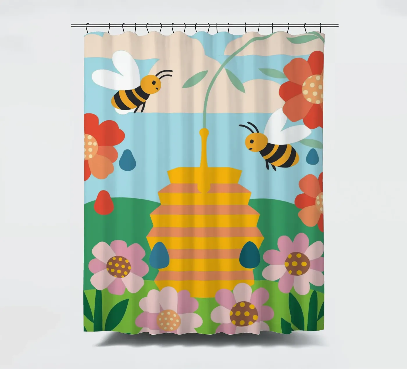 Api e miele tenda da doccia da CUTE ANIMALS