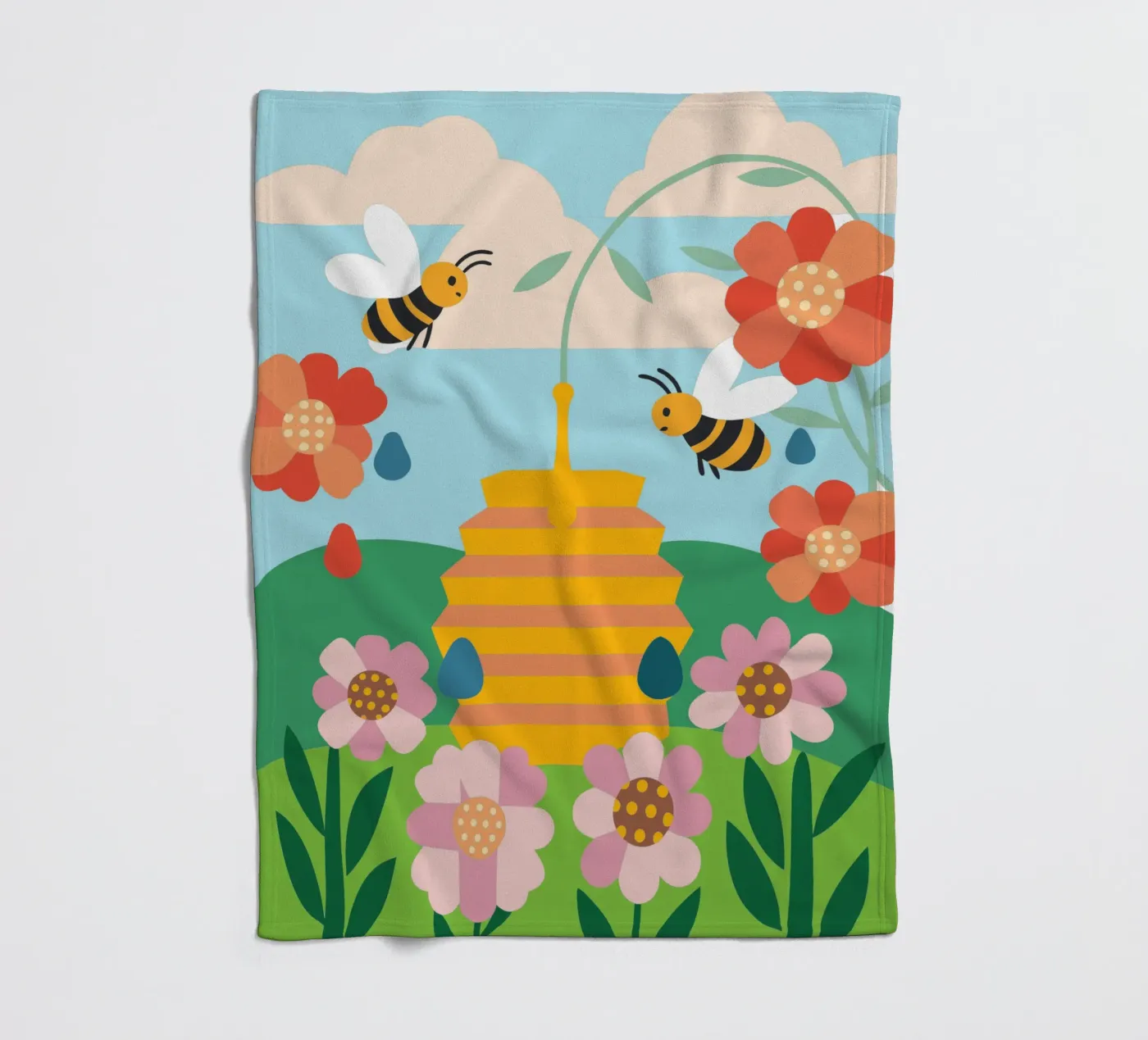 Bees and Honey plaid polaire de CUTE ANIMALS