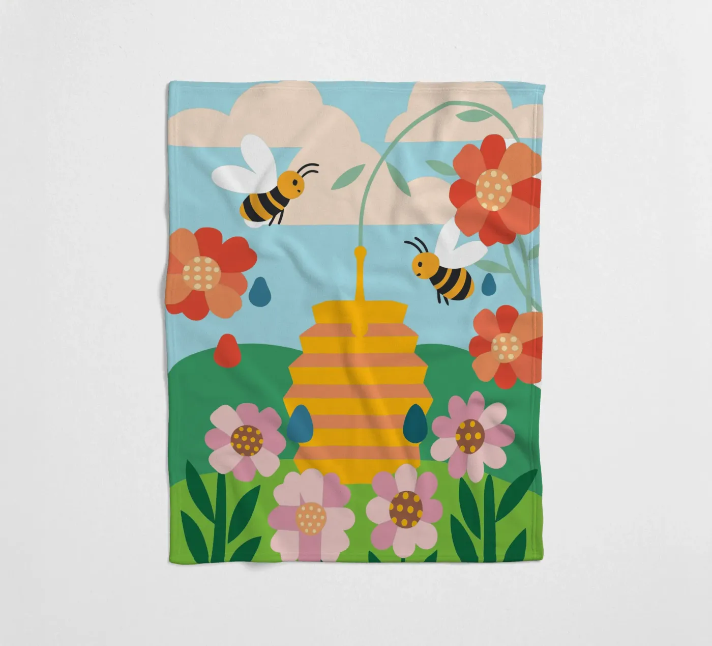 Bees and Honey plaid polaire de CUTE ANIMALS