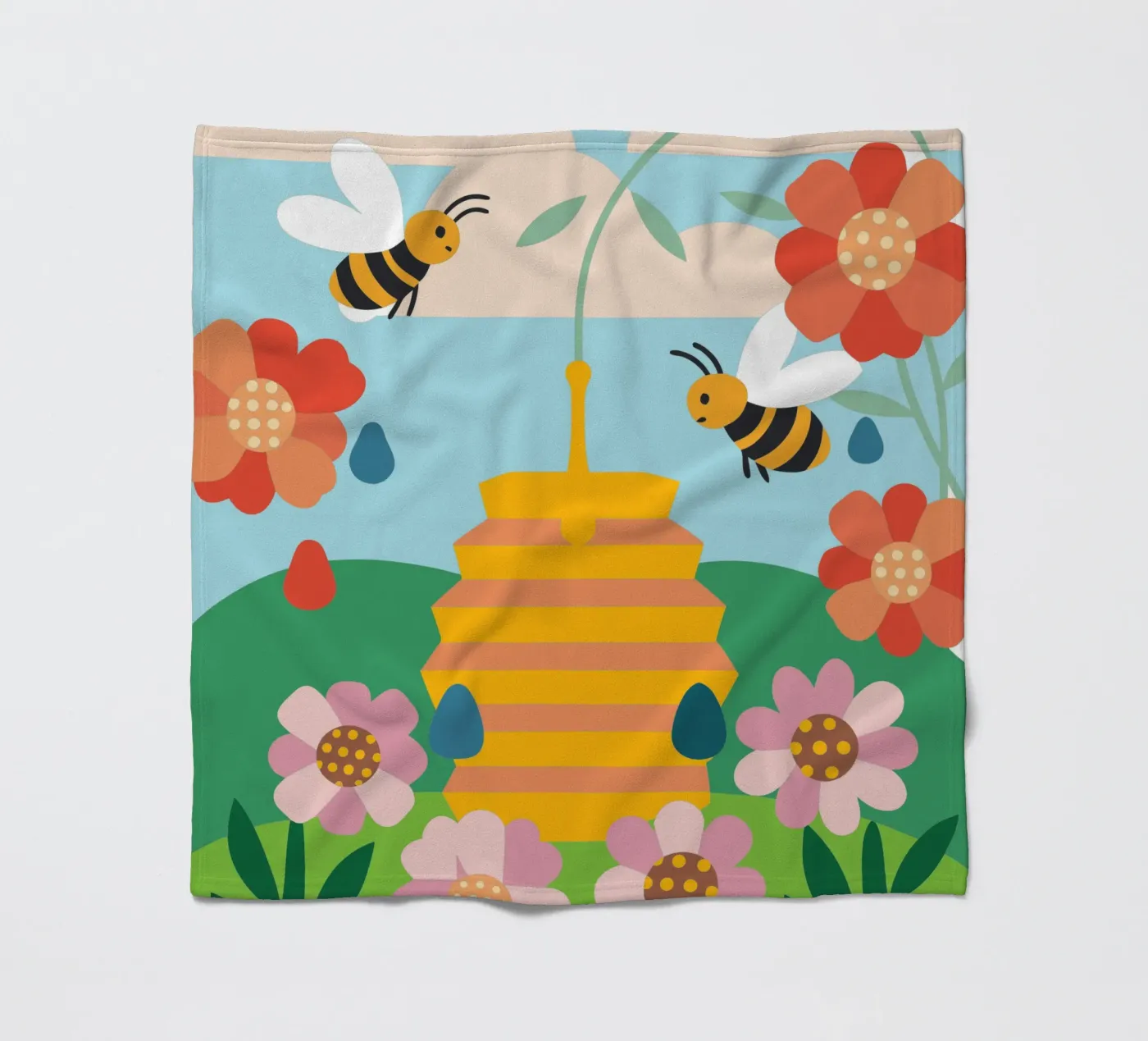 Bees and Honey plaid polaire de CUTE ANIMALS