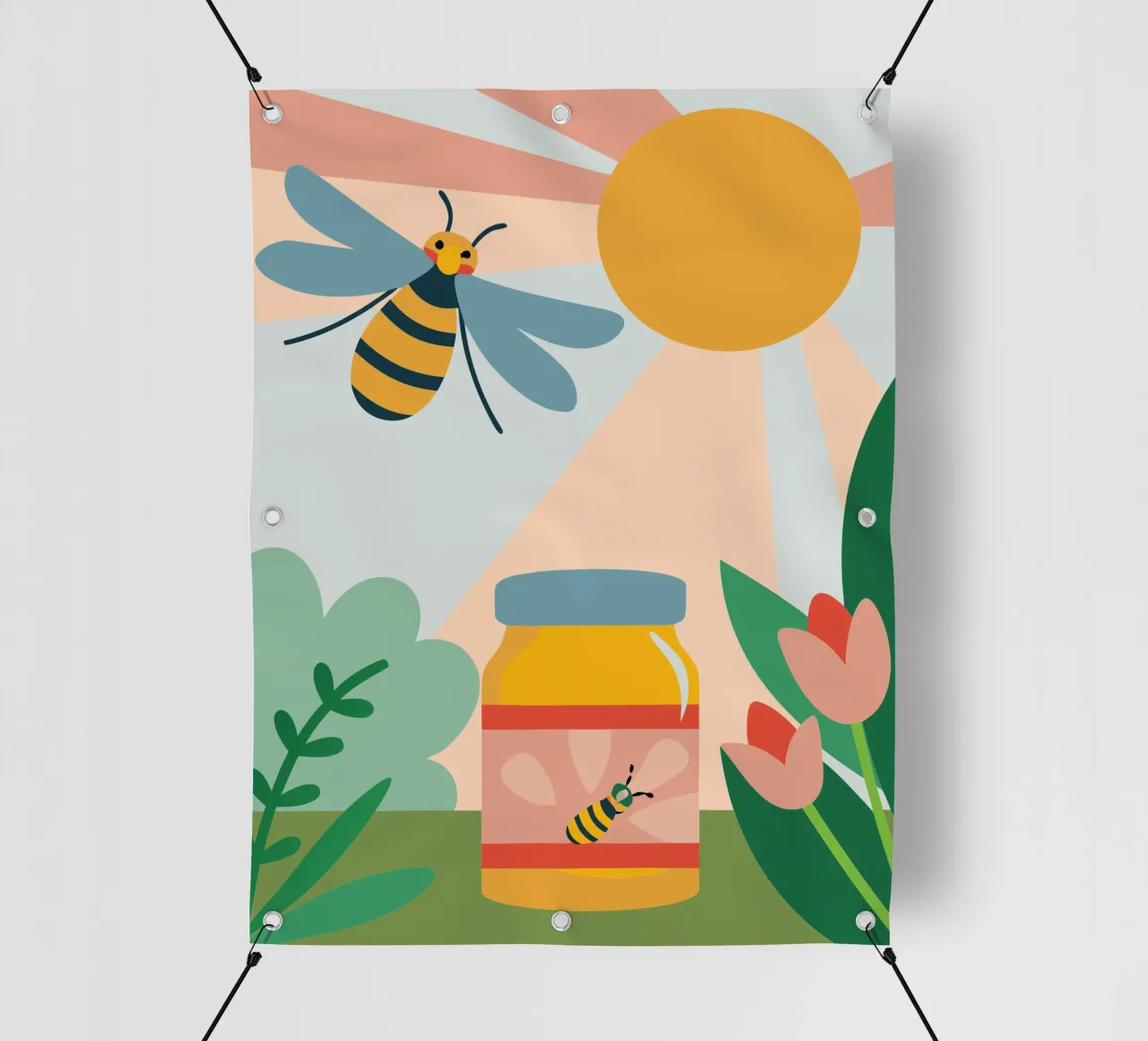 Api e miele telo in pvc da CUTE ANIMALS