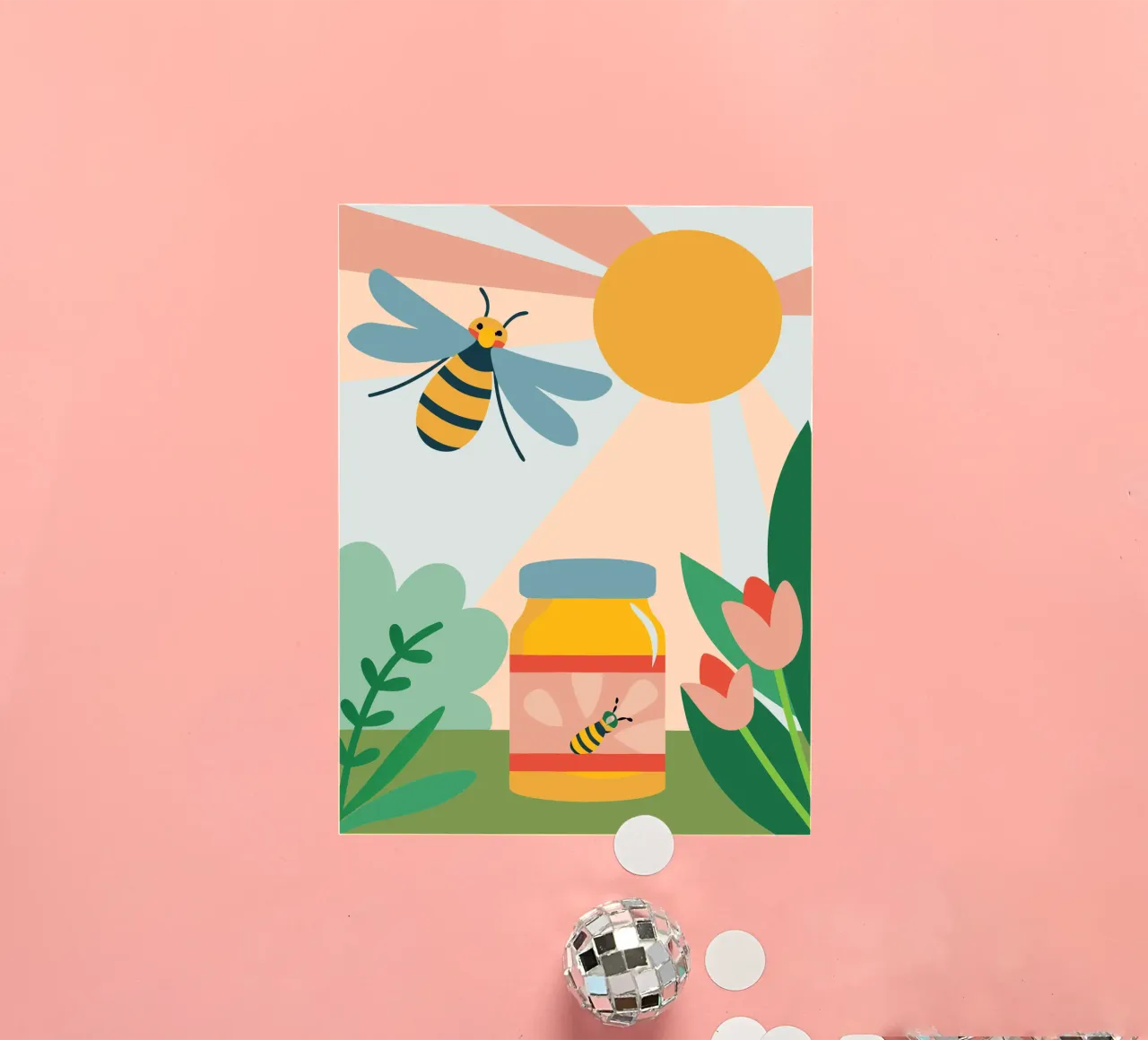 Api e miele adesivo da CUTE ANIMALS