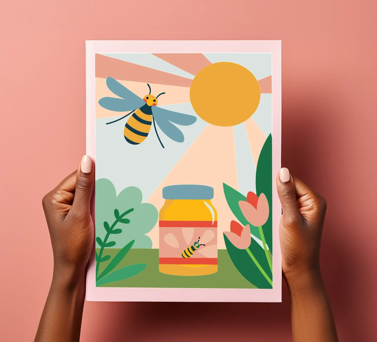 Api e miele foglio adesivo da CUTE ANIMALS