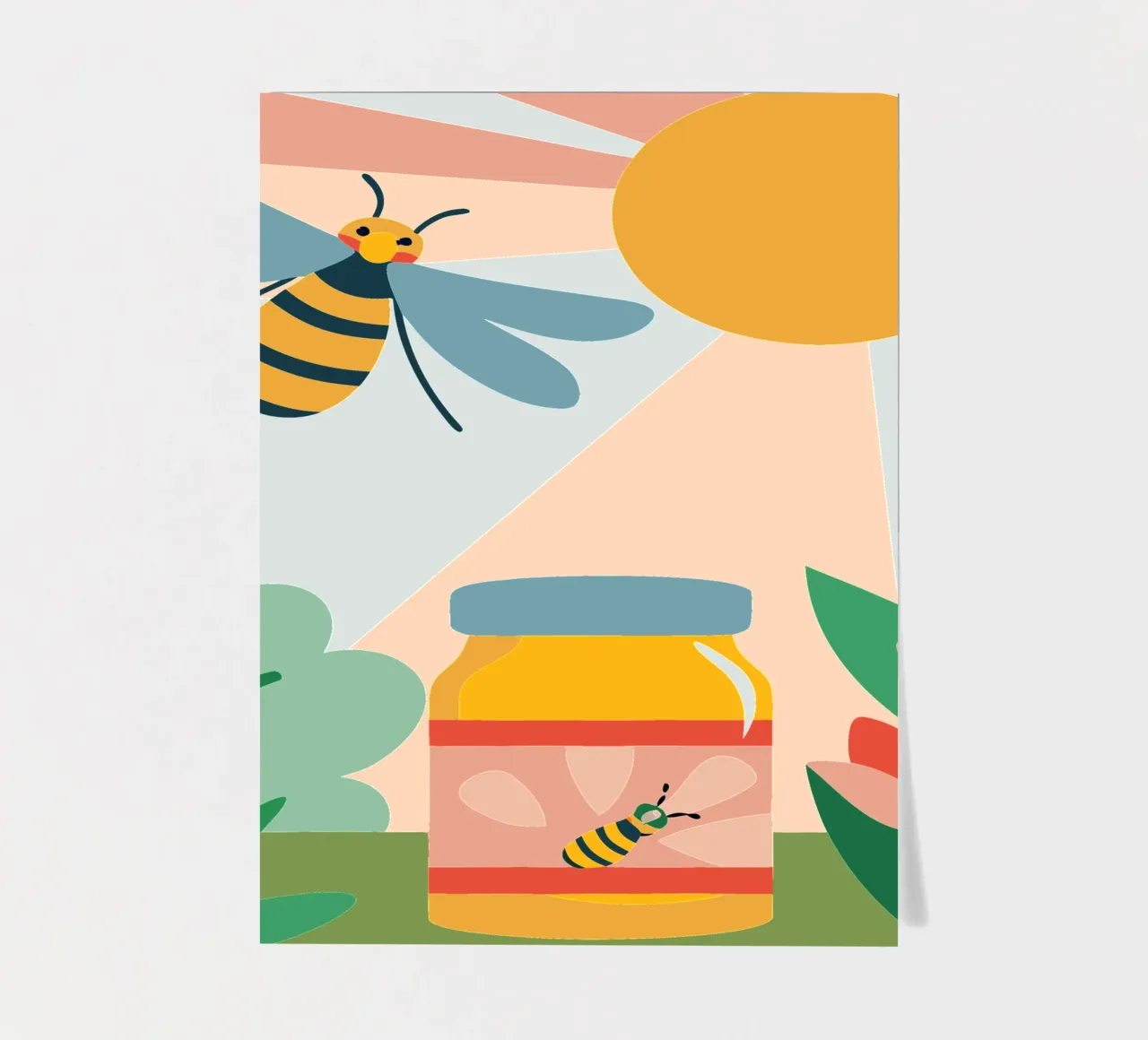 Api e miele foglio adesivo da CUTE ANIMALS