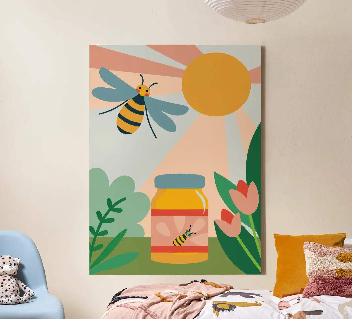 Bienen und Honig Leinwand von CUTE ANIMALS