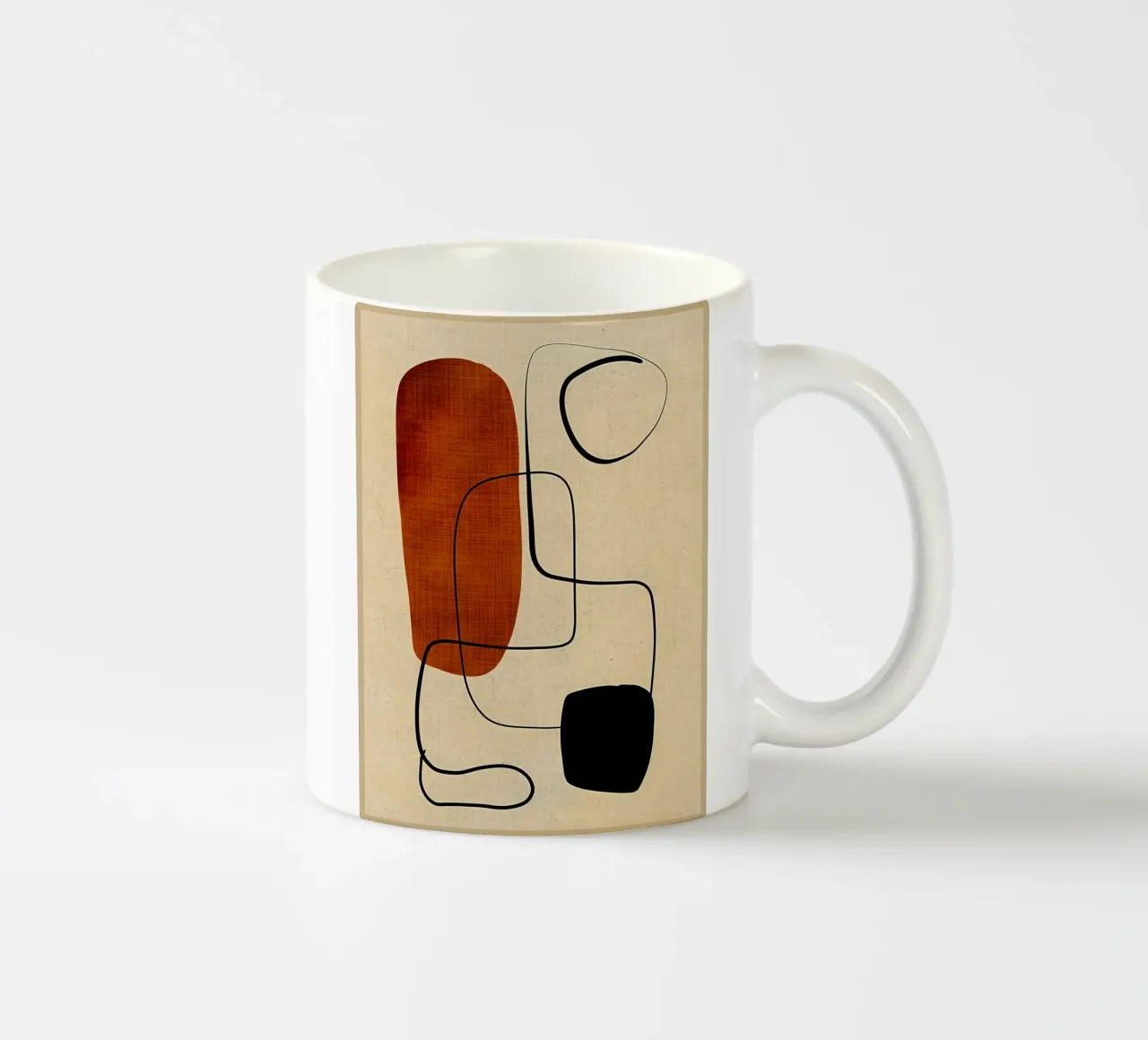 abstract shapes line rectangular shape ceramic mug by CourtneyStudio